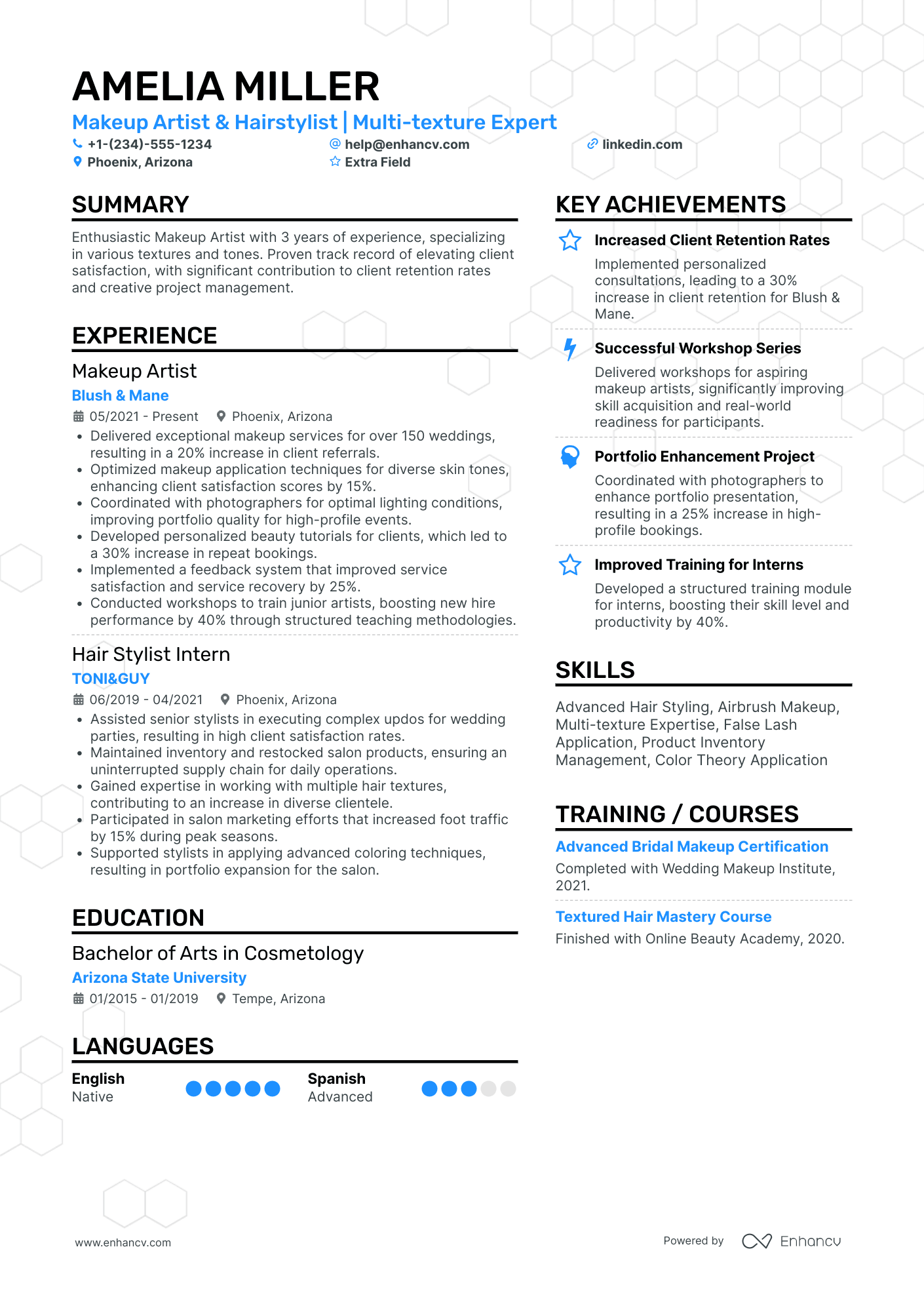 A resume example of a Makeup Artist Assistant