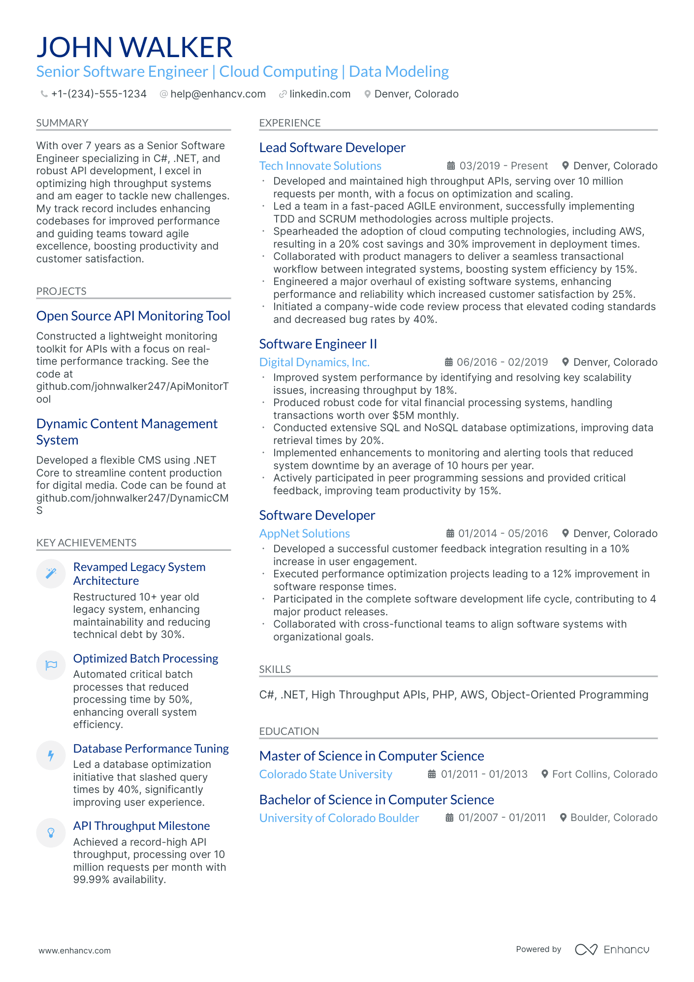 A resume example of a Stylish