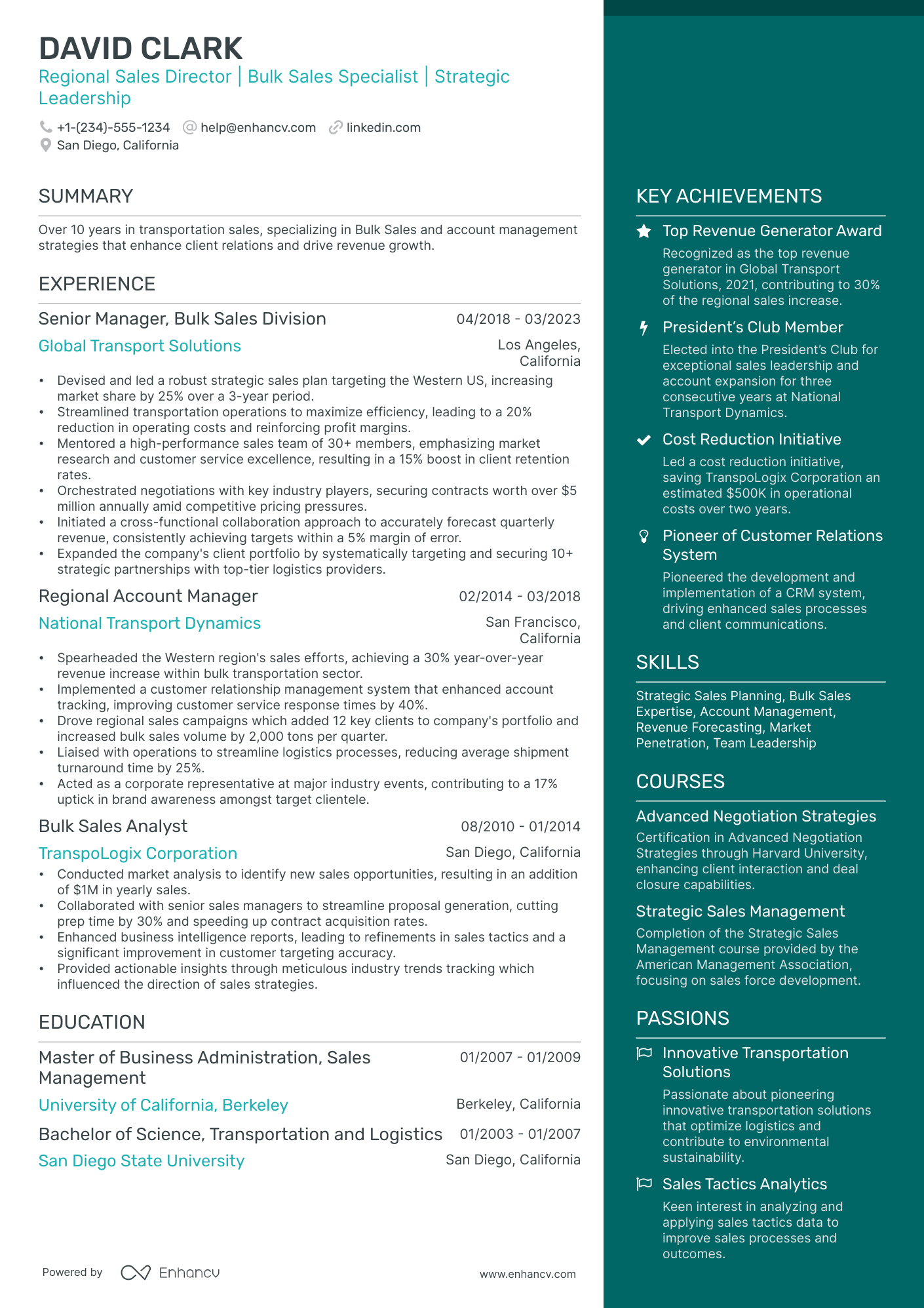 A resume example of a Elegant