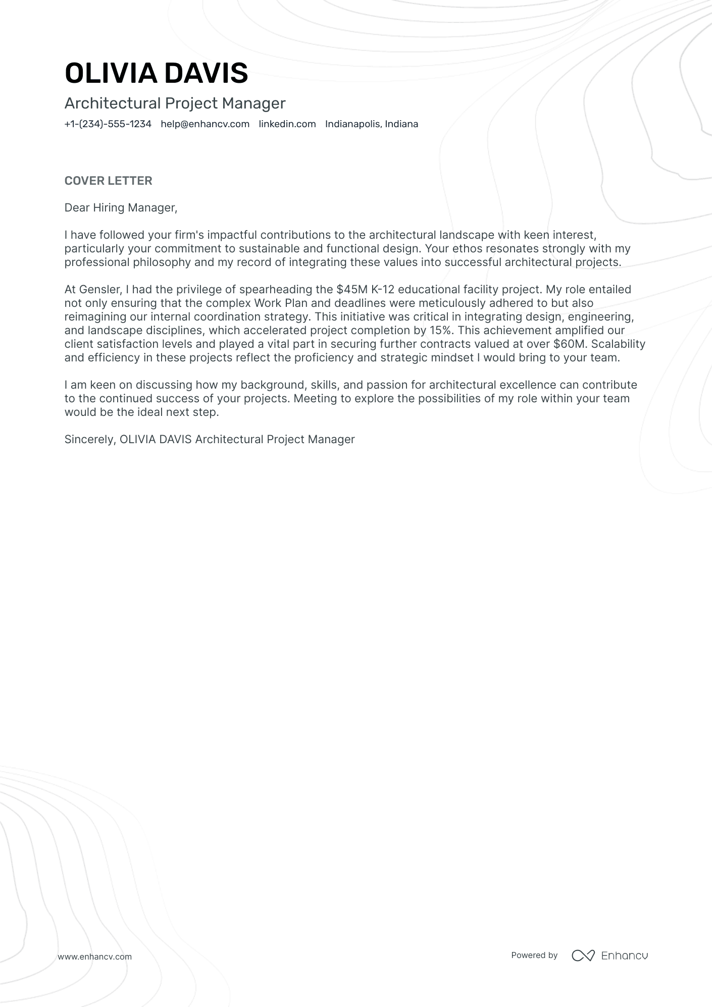 A resume example of a Architectural Project Manager