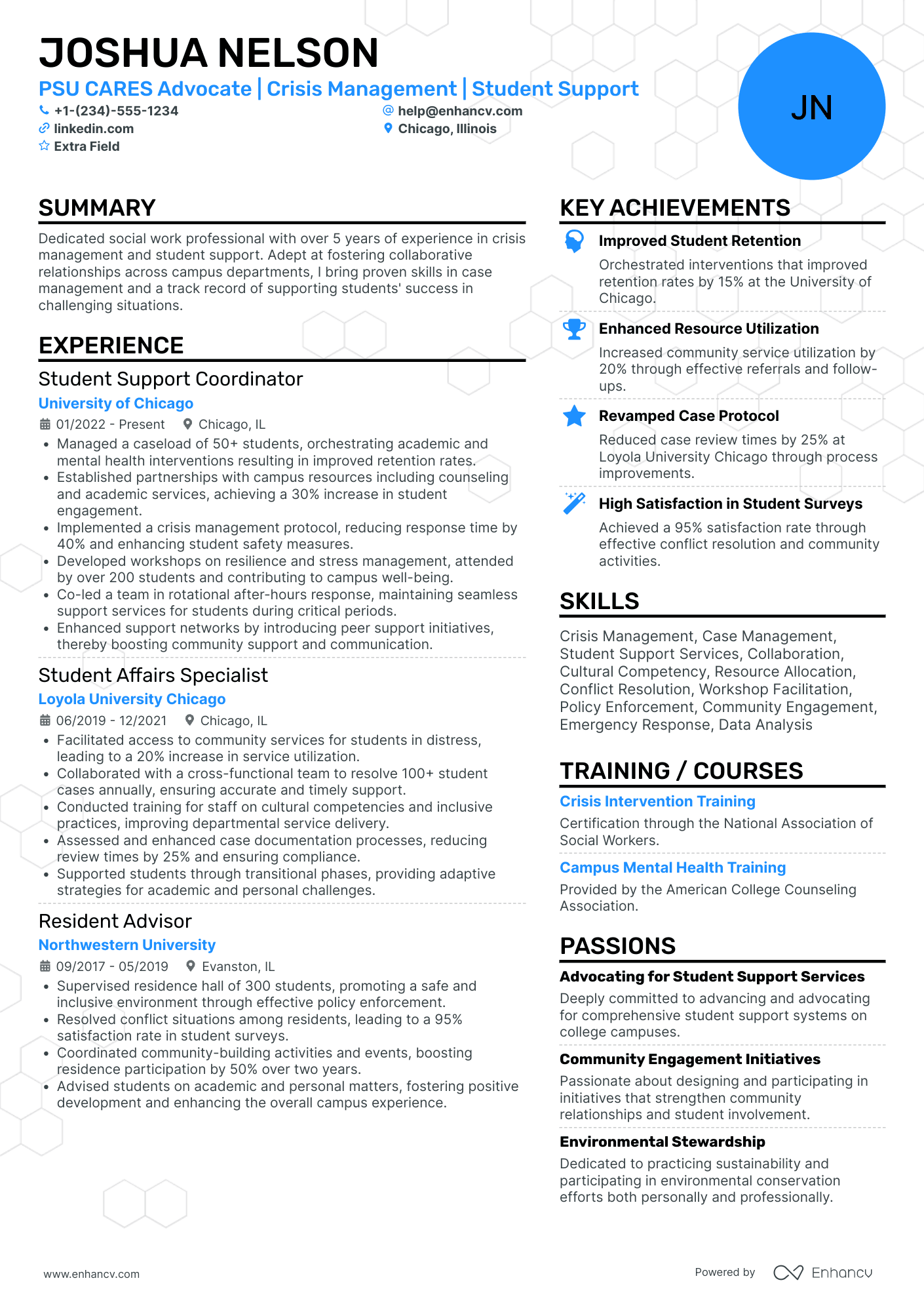 A resume example of a Career Change Advocate