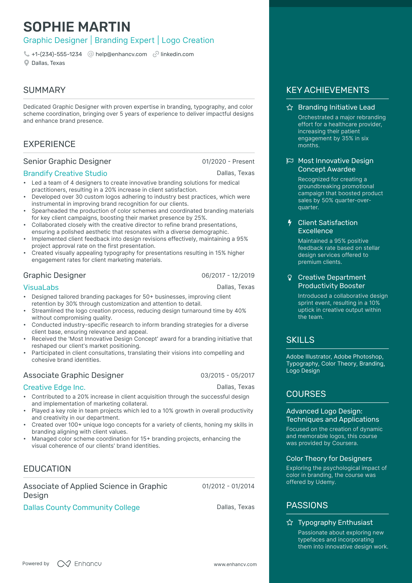 A resume example of a Elegant