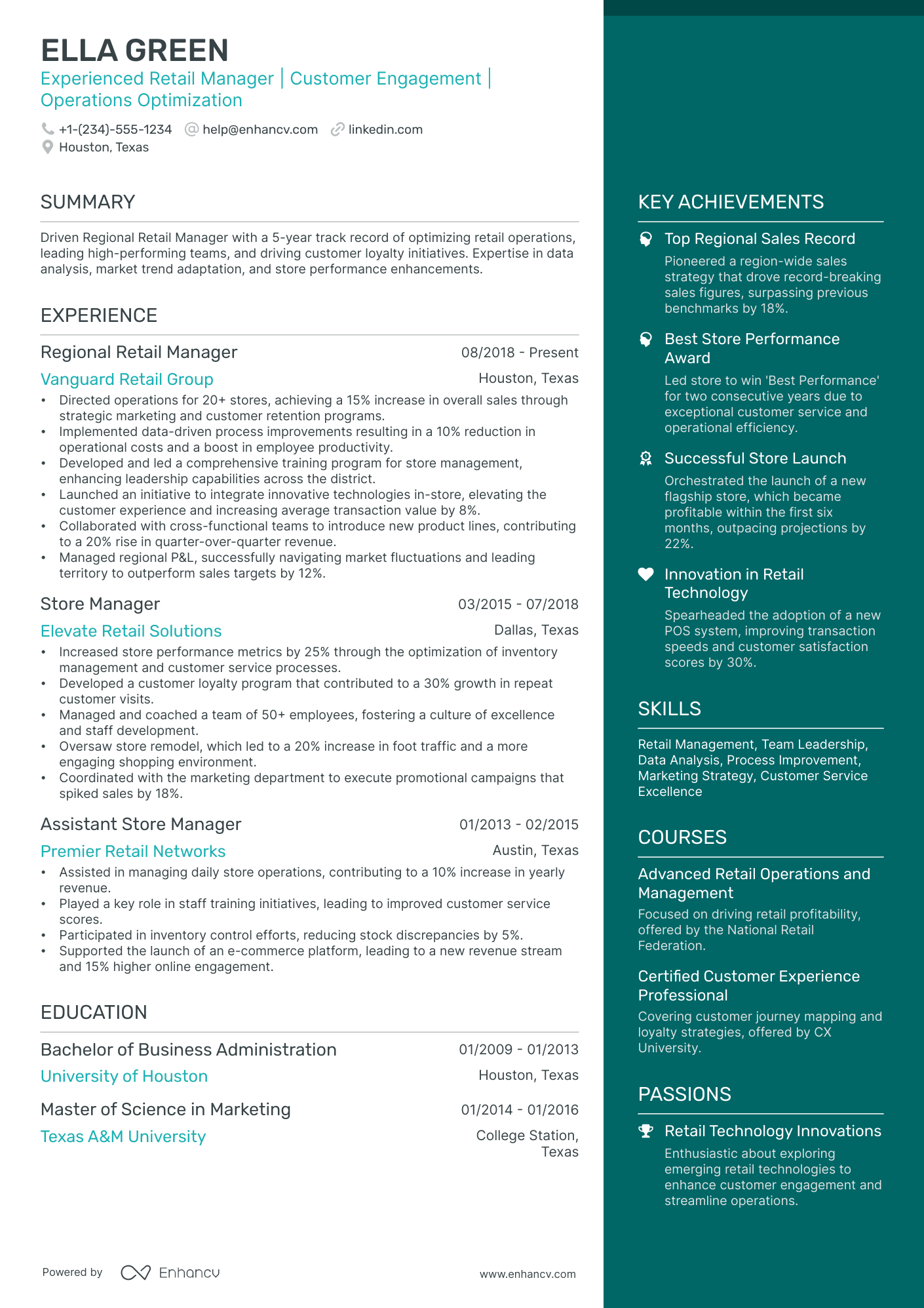 A resume example of a Elegant