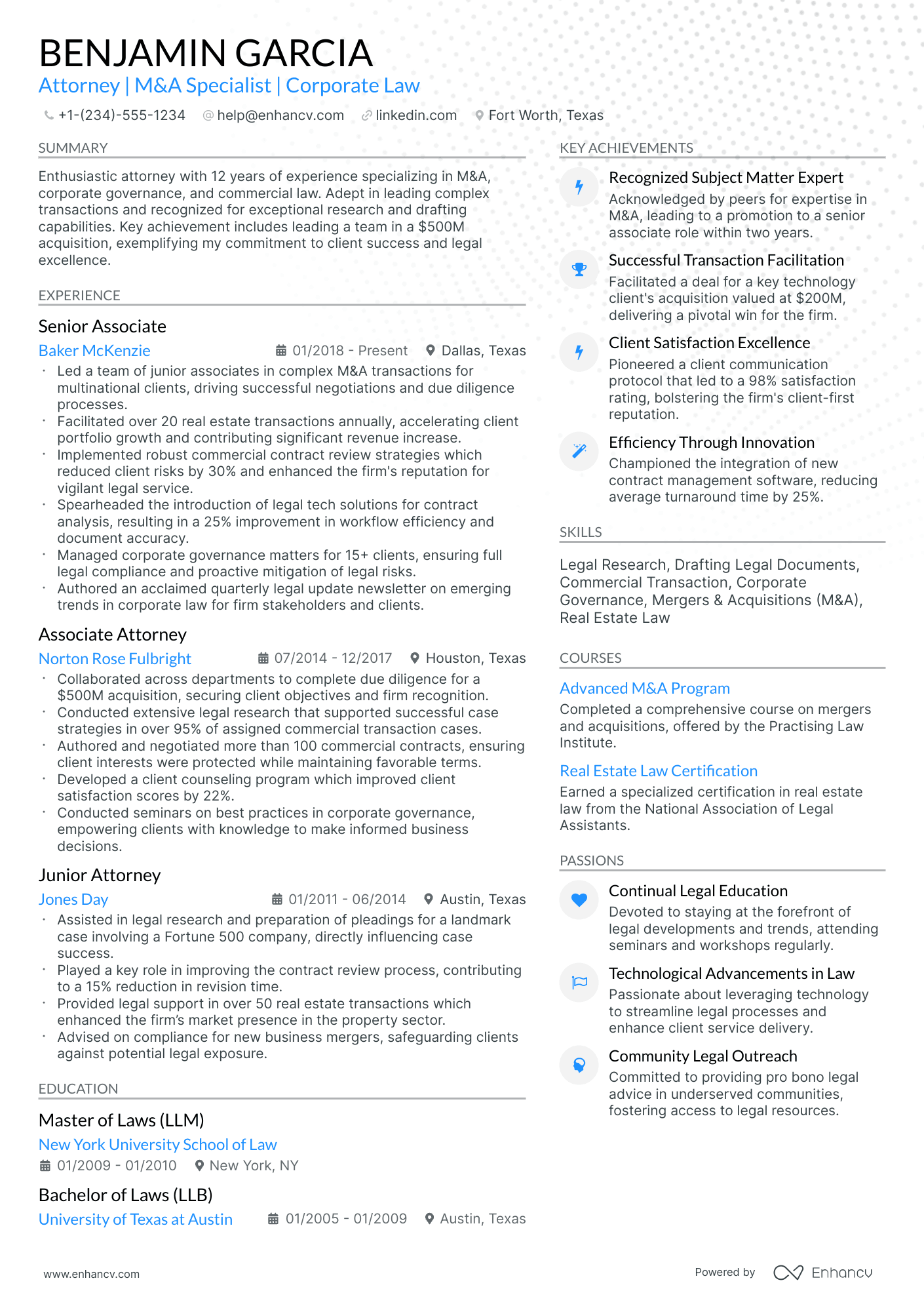 A resume example of a Modern