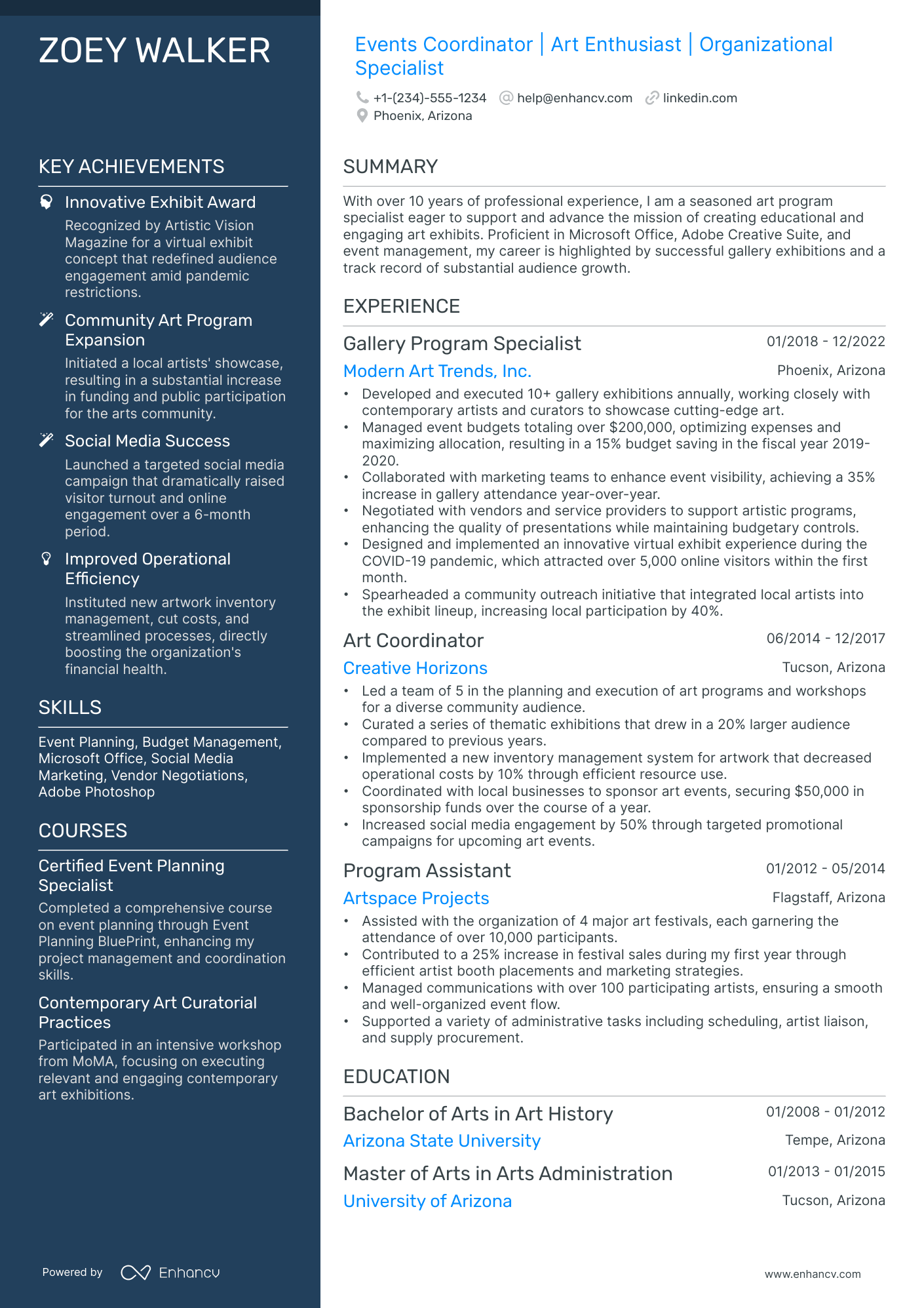A resume example of a Polished