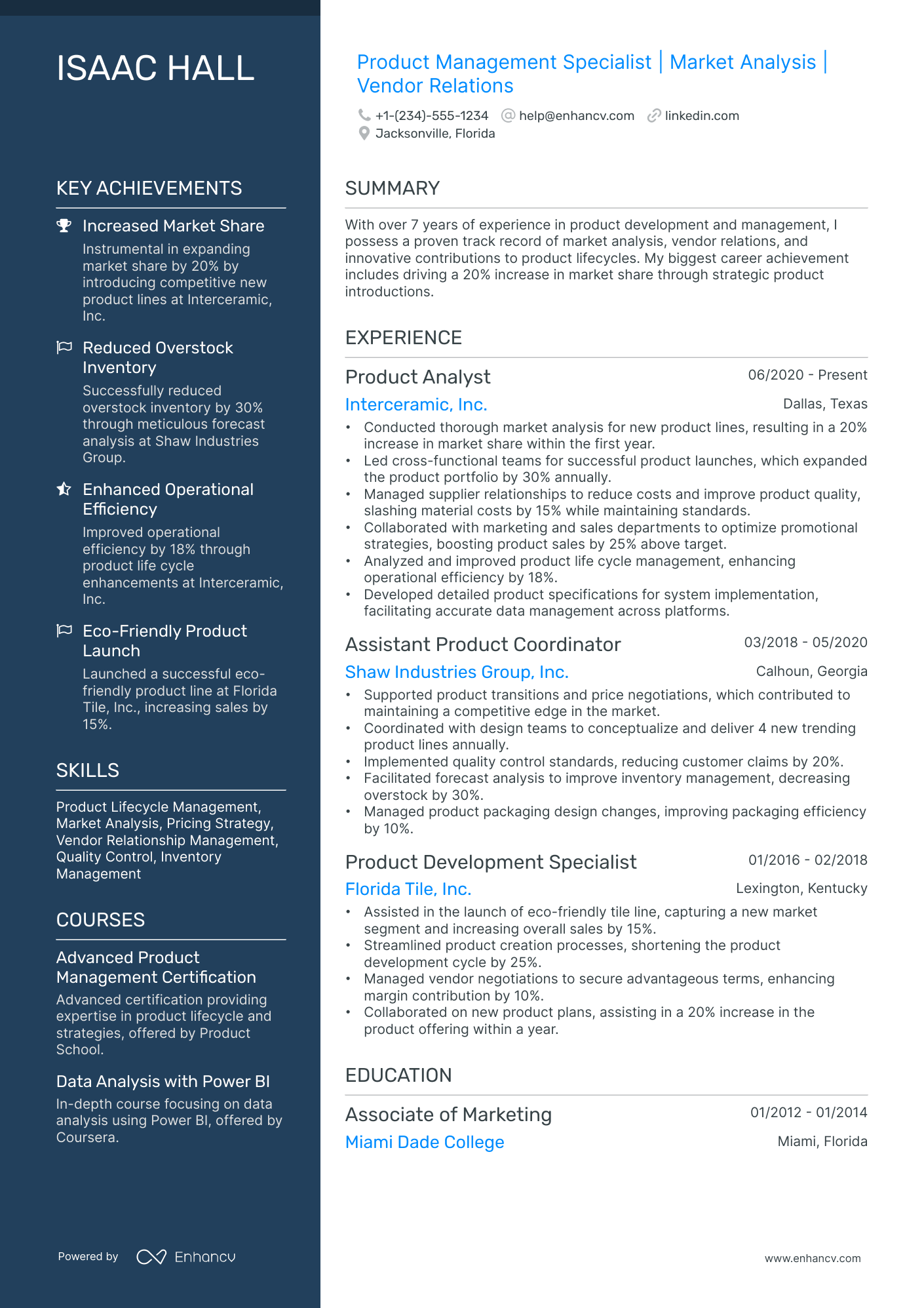 A resume example of a Polished