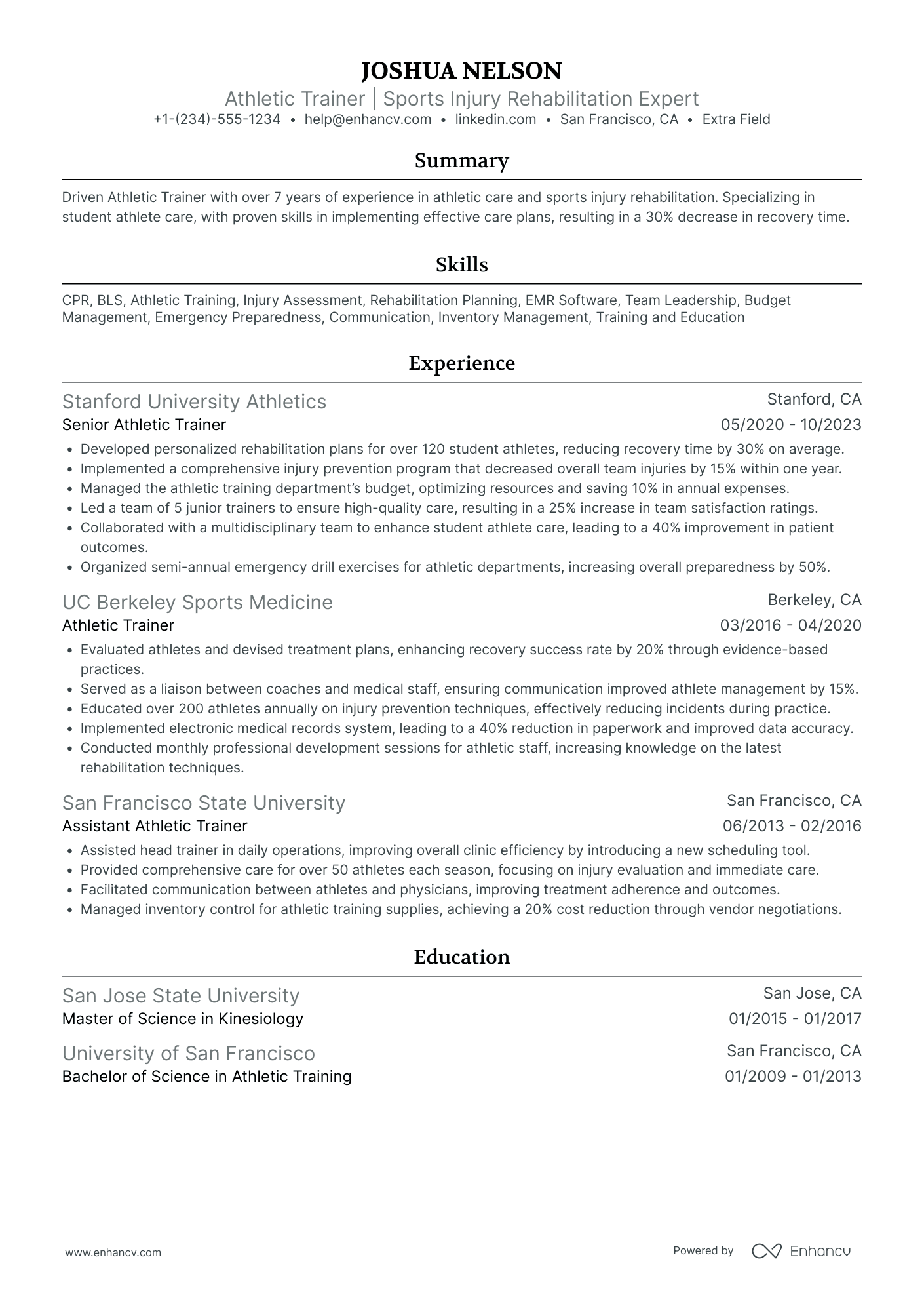 A resume example of a Athlete Talent Scout