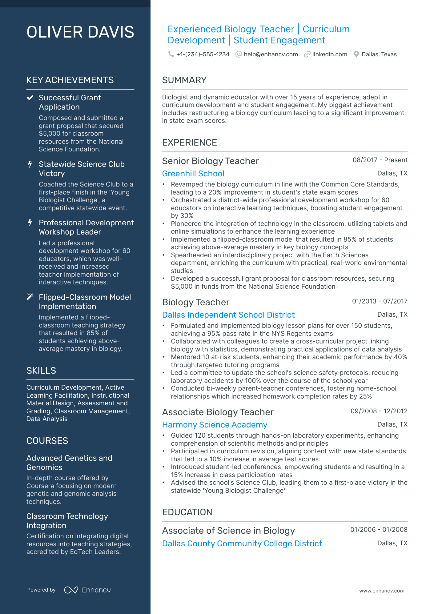 A resume example of a Polished