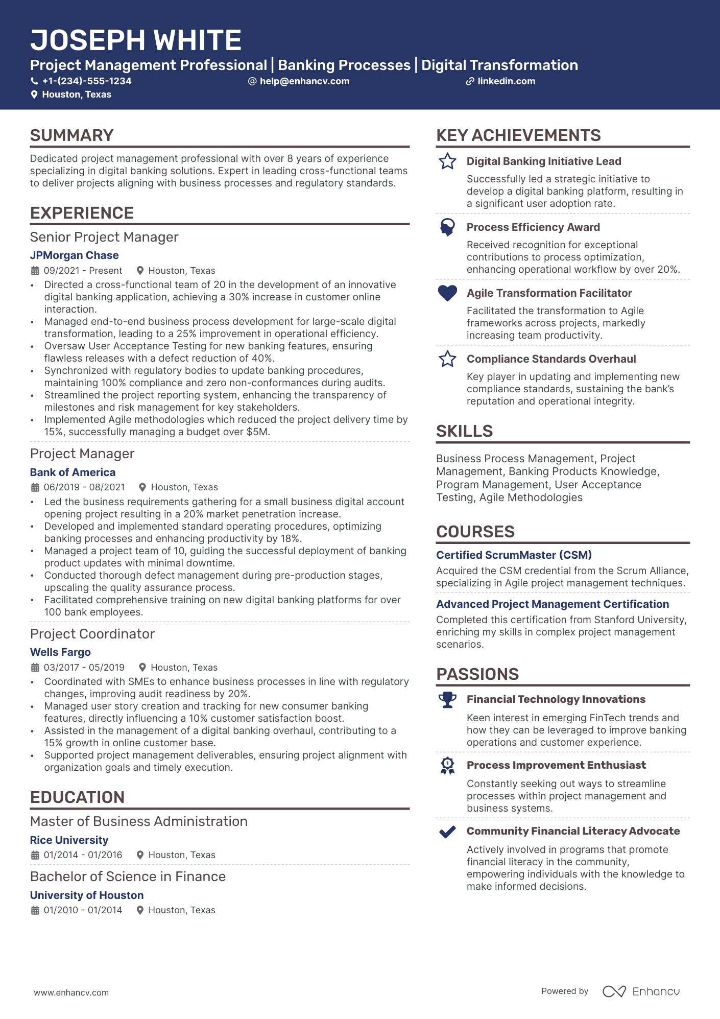 A resume example of a Creative
