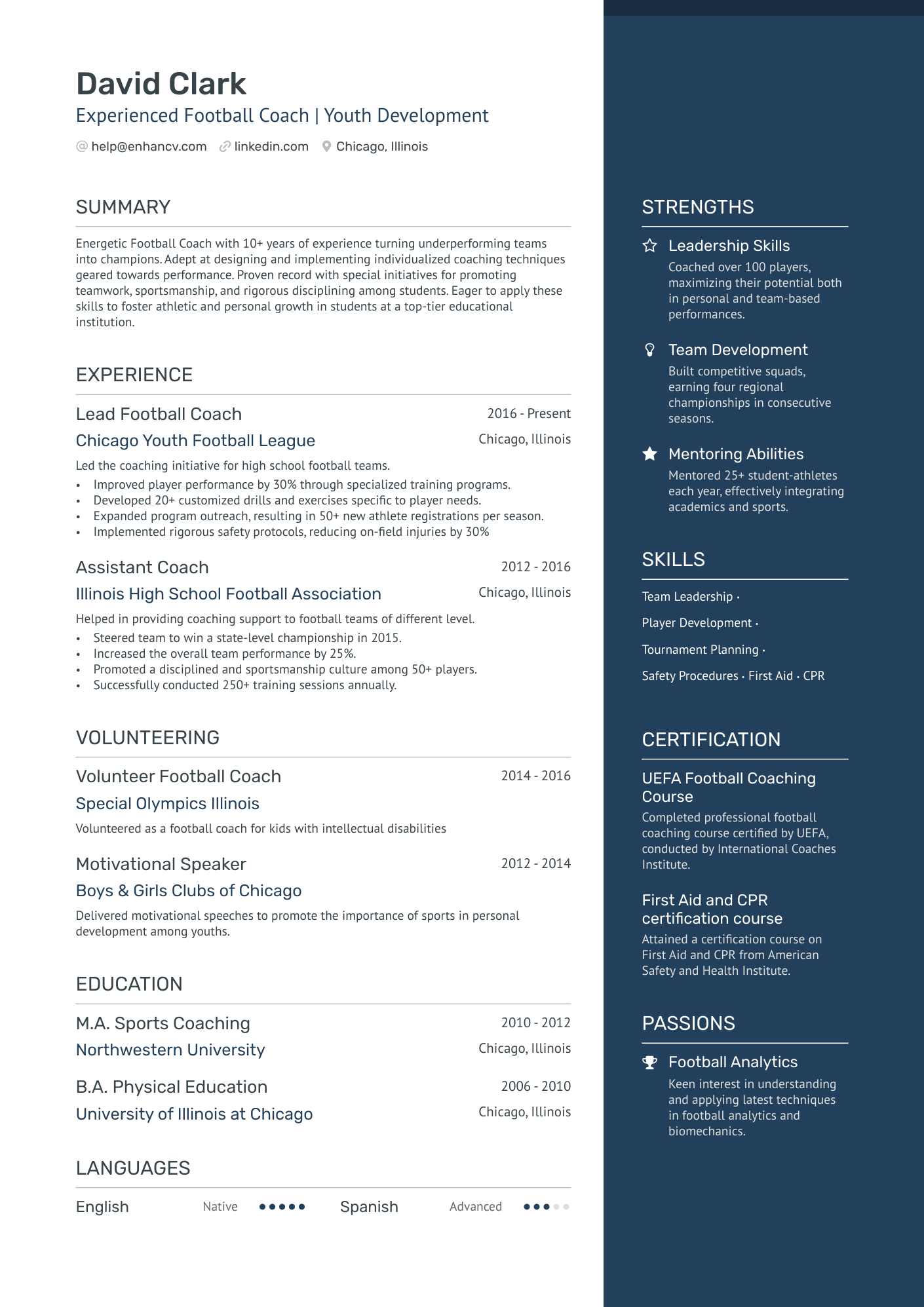 College Athlete Resume Example