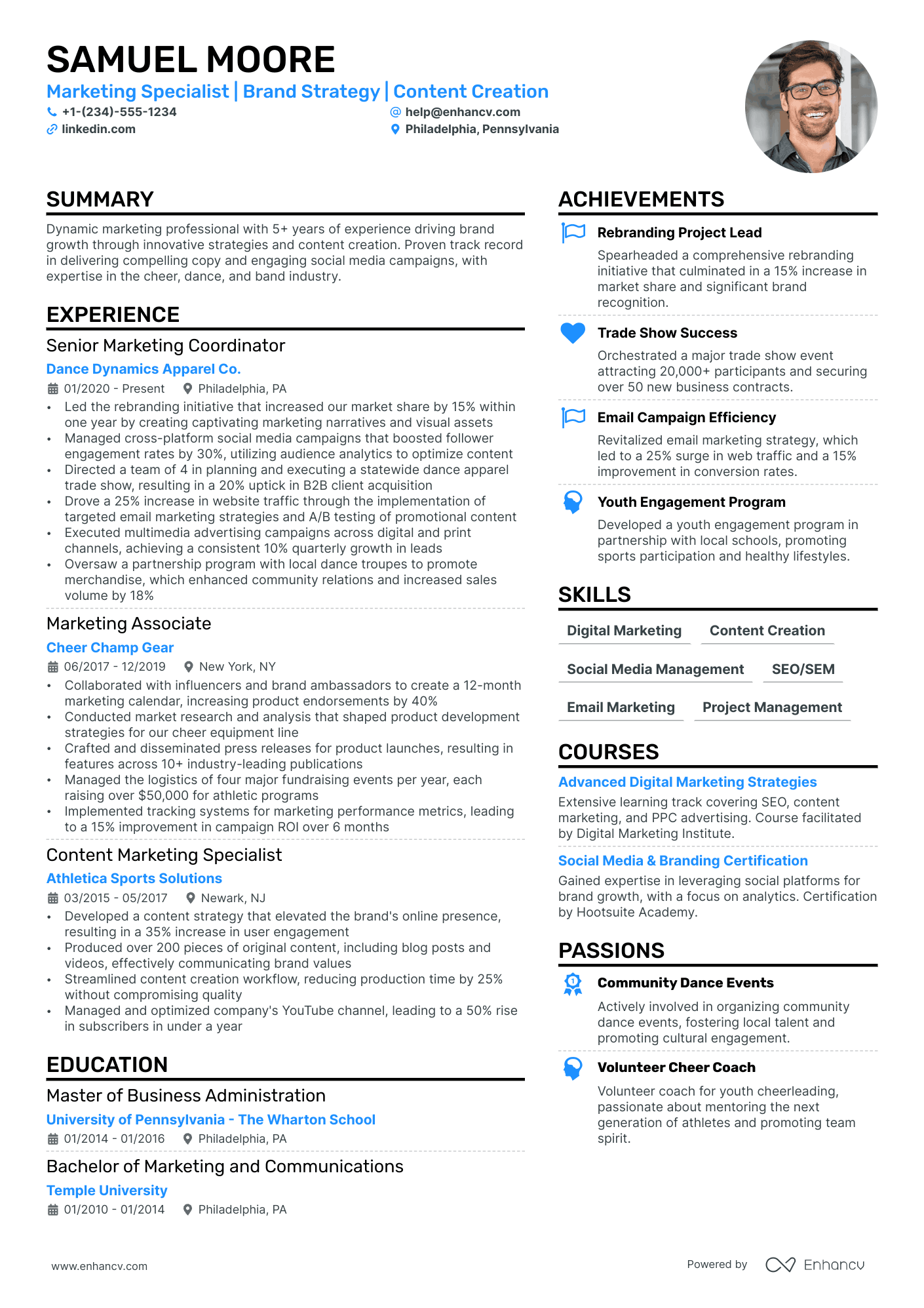 Fashion Marketing Resume Example