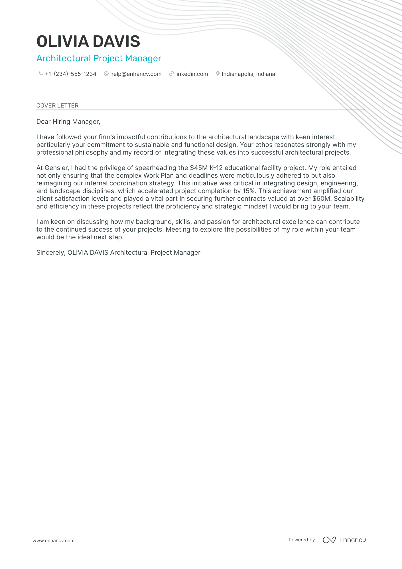 Architectural Project Manager Resume Example