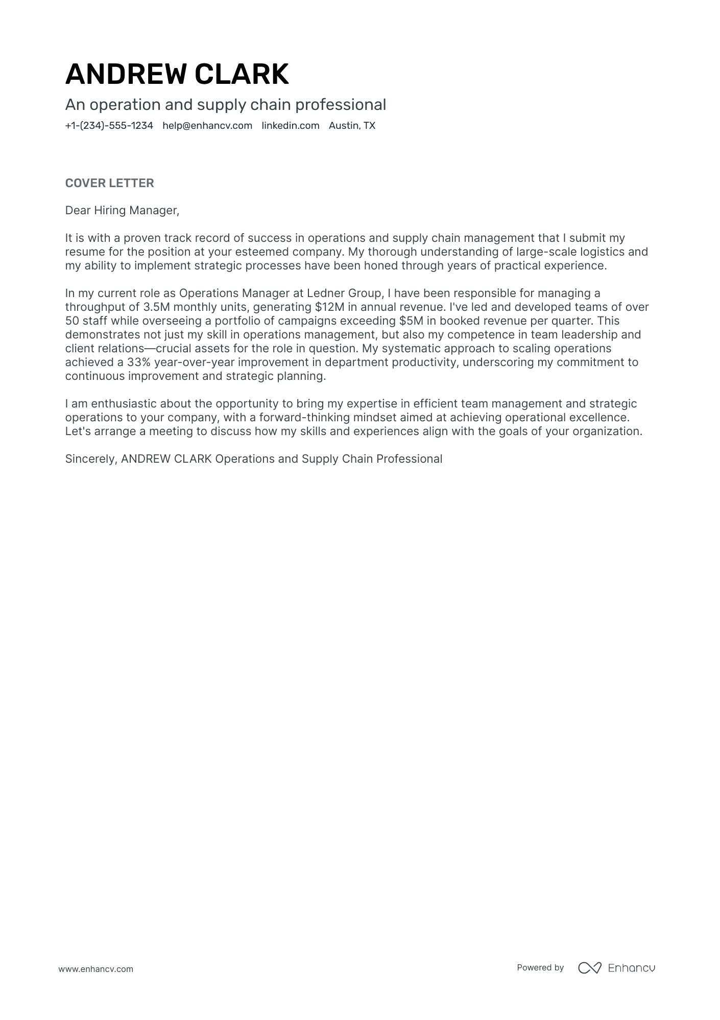 COO Resume Example