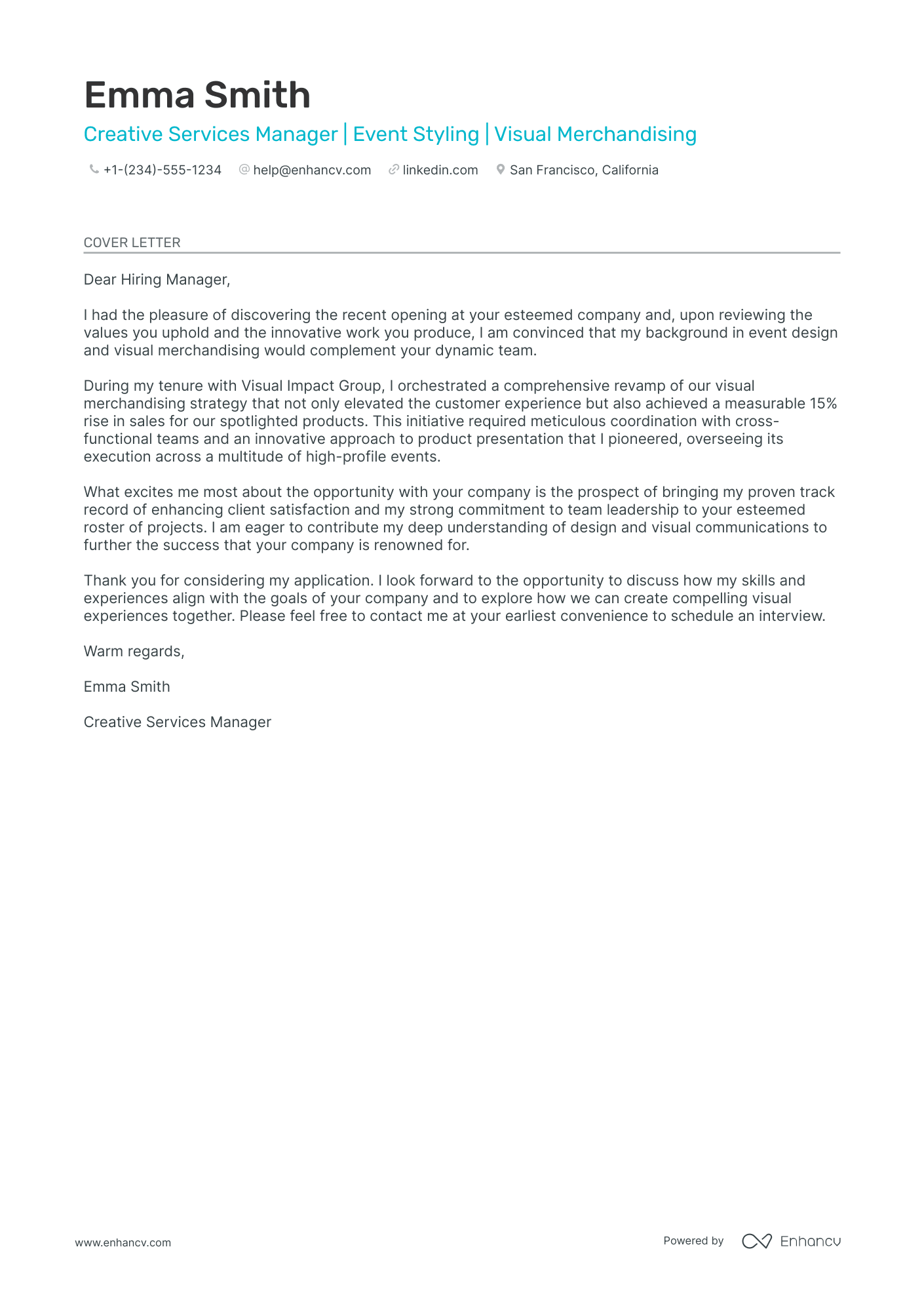 Creative Services Manager Resume Example