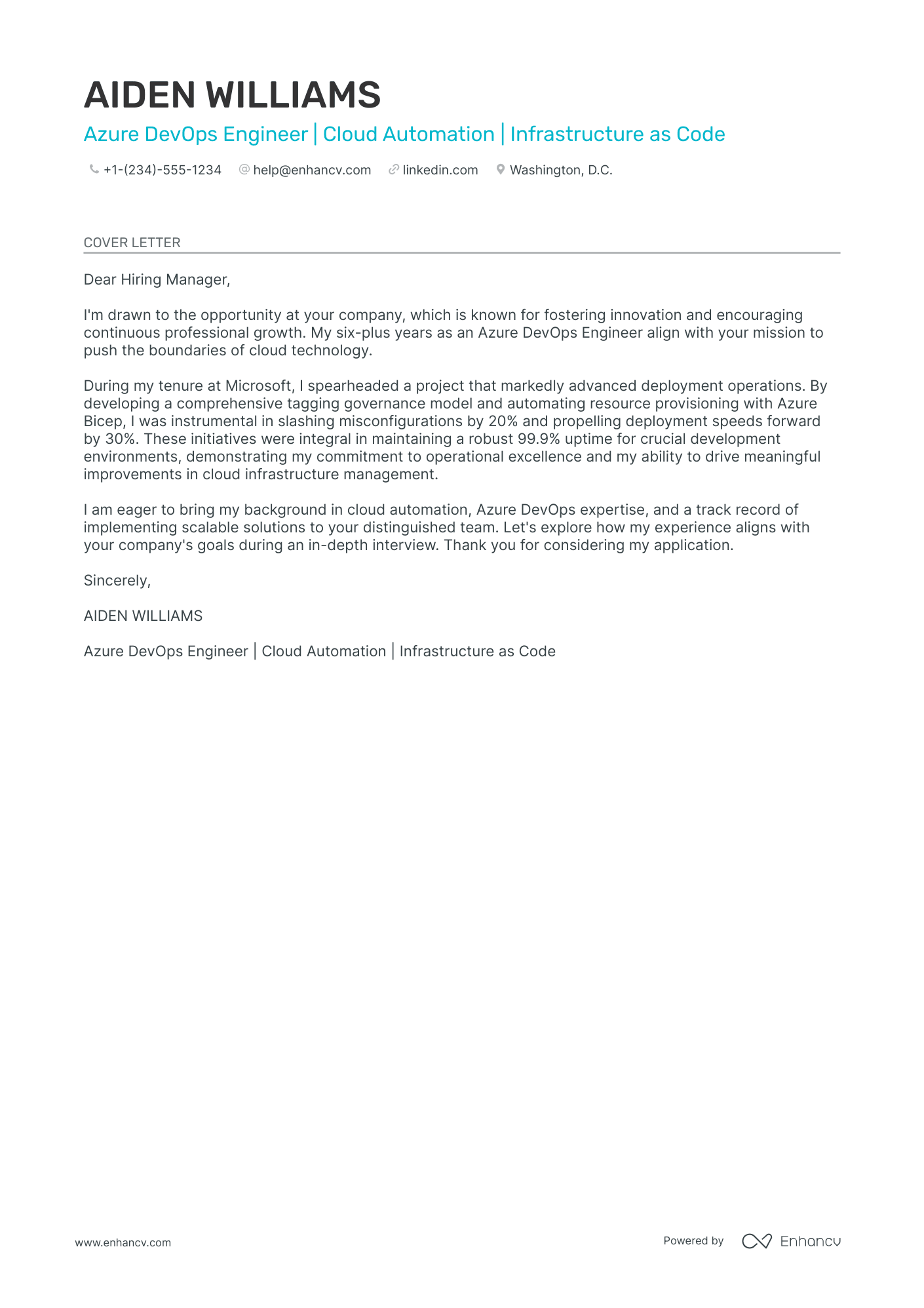 Azure Devops Engineer Resume Example