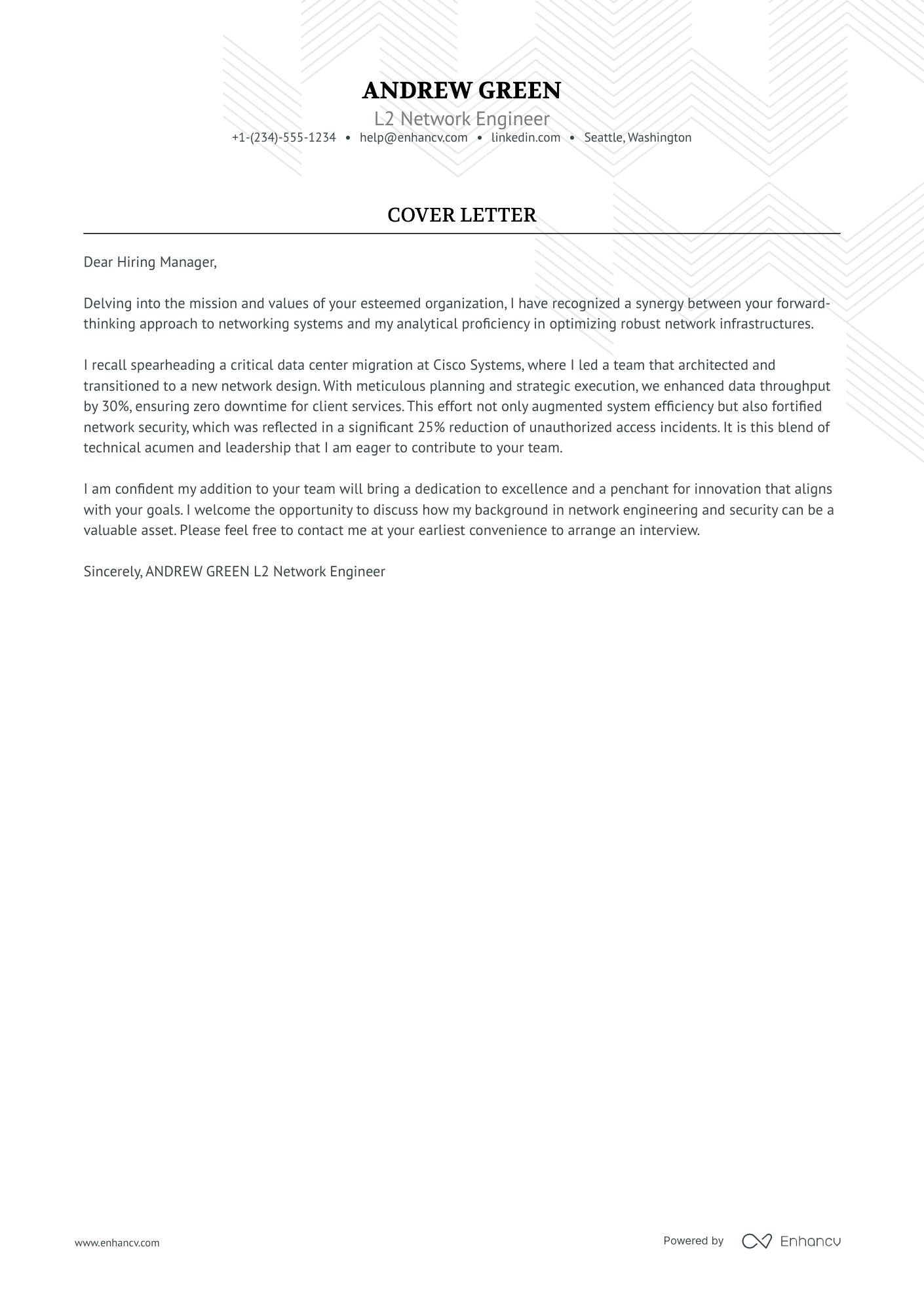 L2 Network Engineer Resume Example