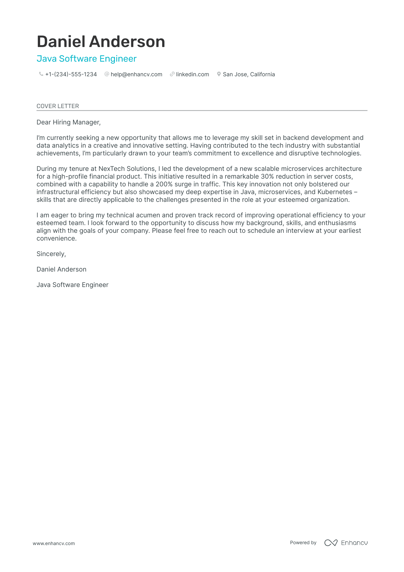 Java Software Developer Resume Example