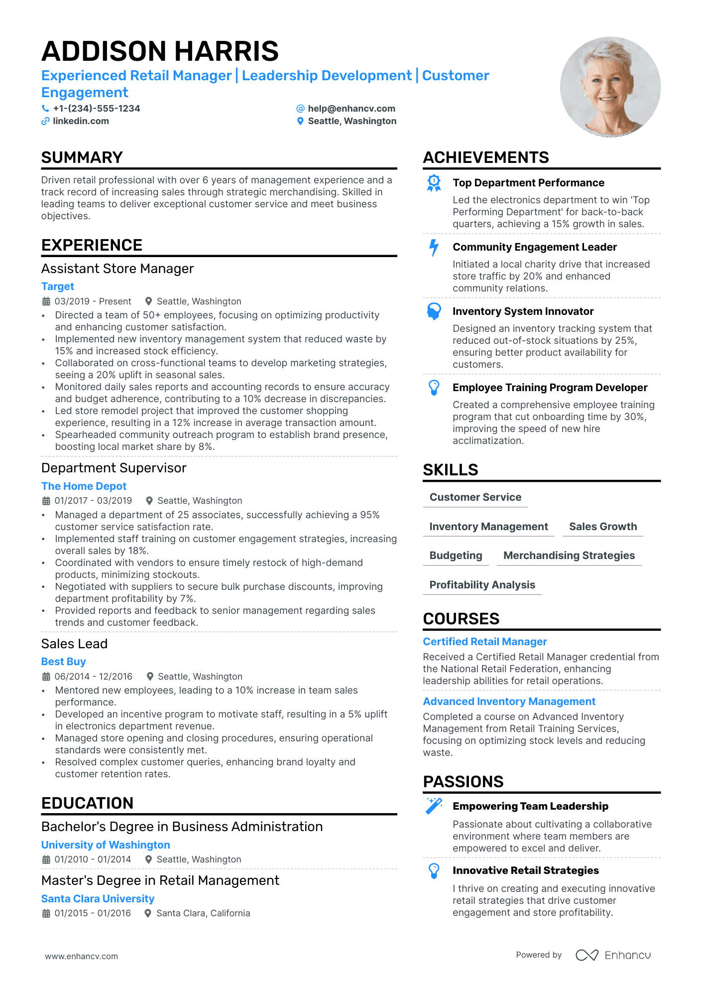 CVS Store Manager Resume Example