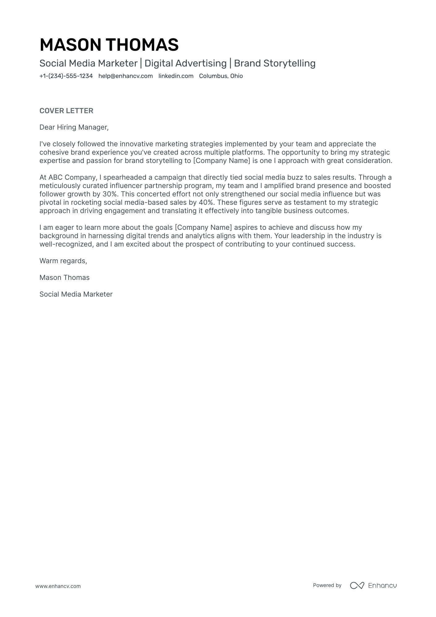 Online Advertising Resume Example