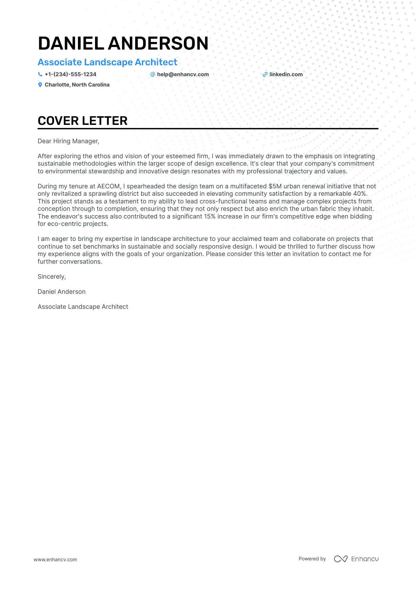 Landscape Architect Resume Example