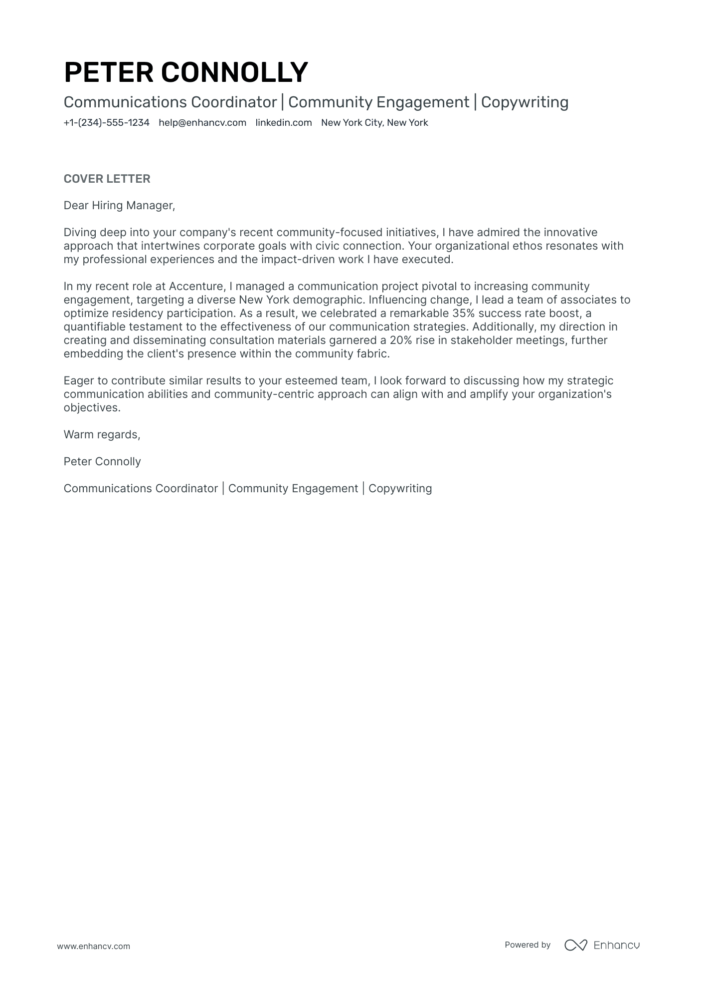 Communications Coordinator Resume Example