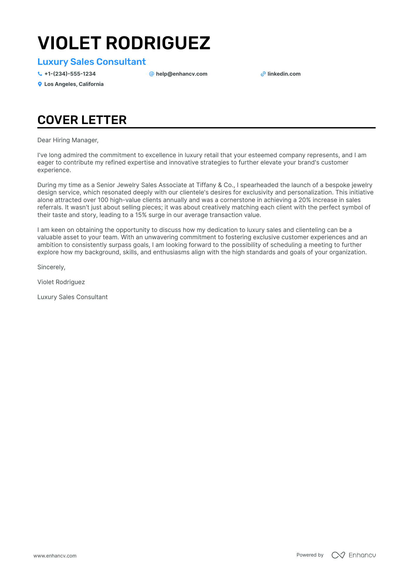 Jewelry Sales Resume Example