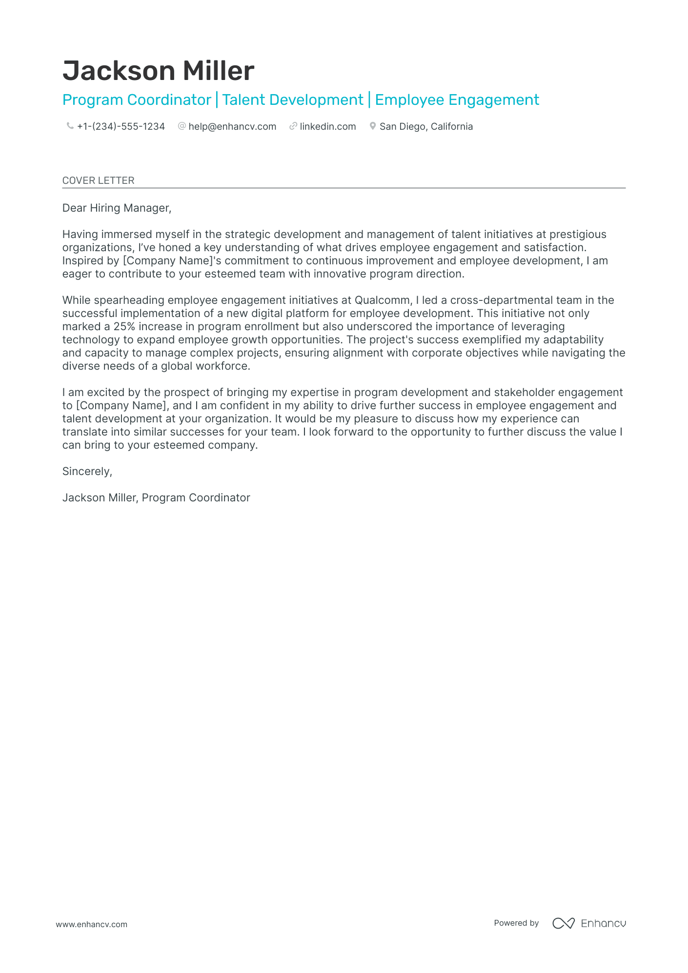 Program Coordinator Resume Example