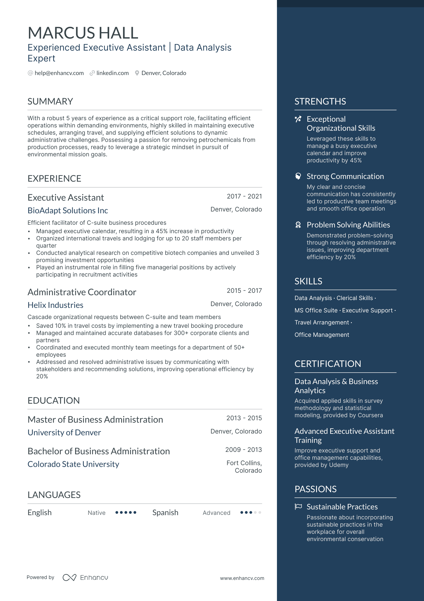Executive Assistant to CEO Resume Example