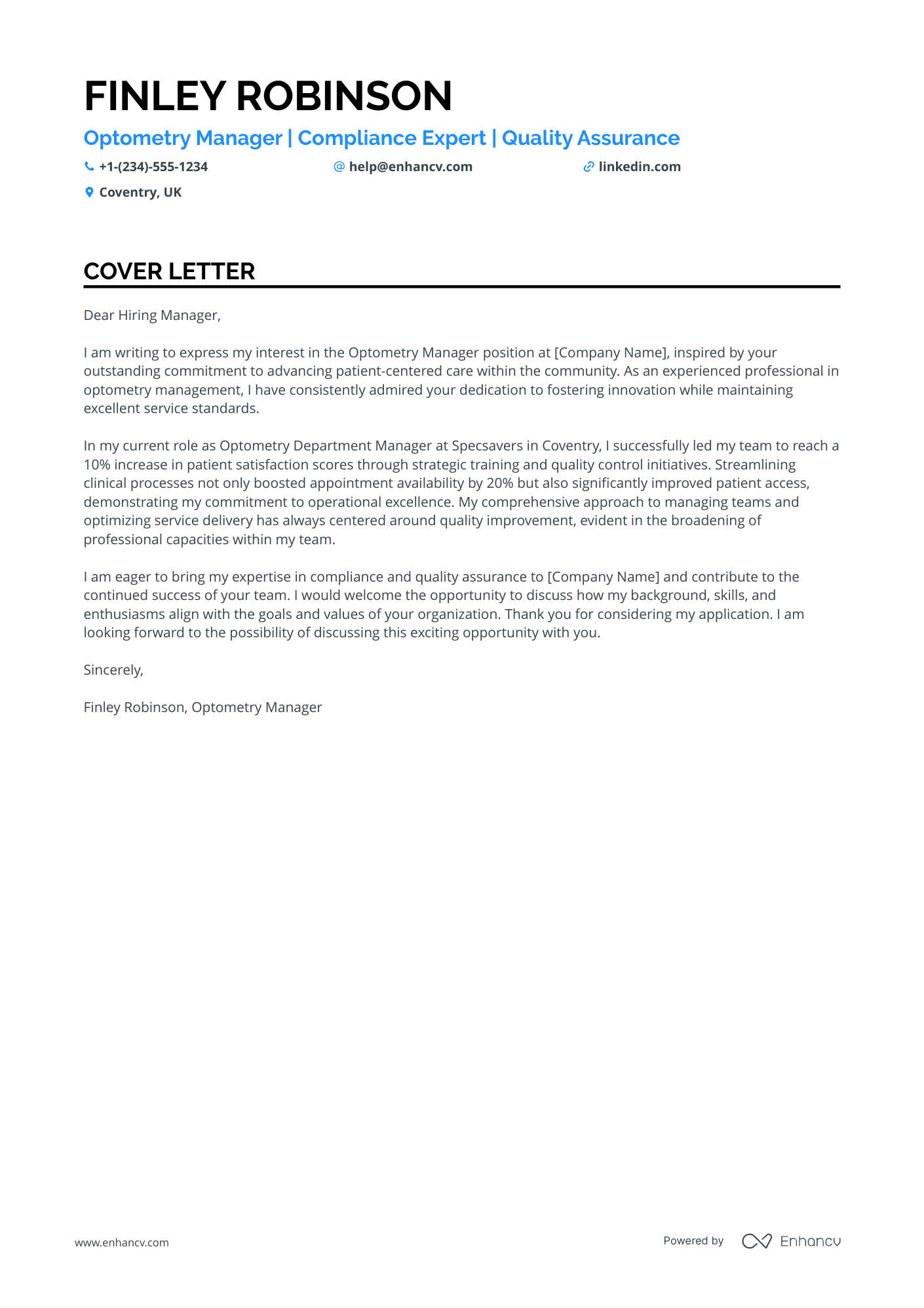Experienced Optometry Practice Manager