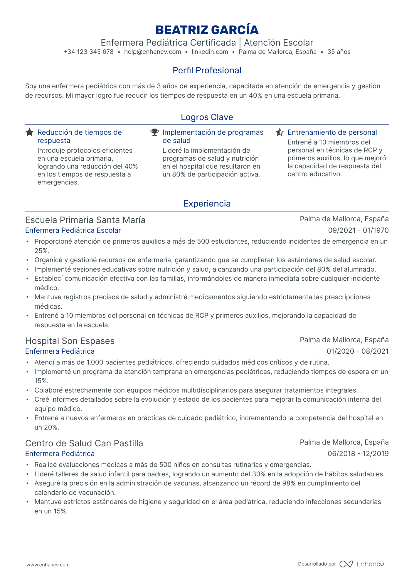 Enfermera de Pediatría