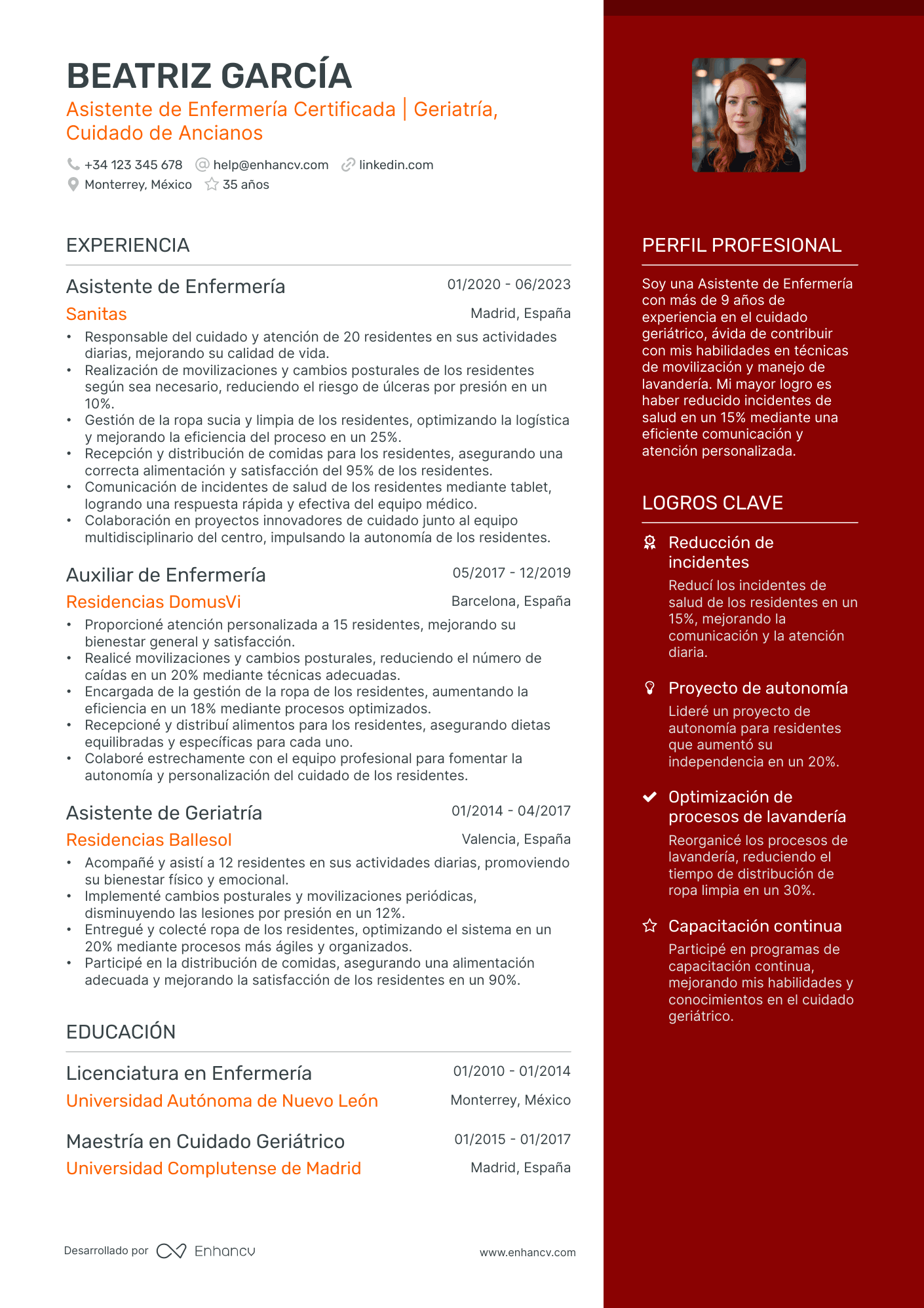 Enfermera de Geriatría