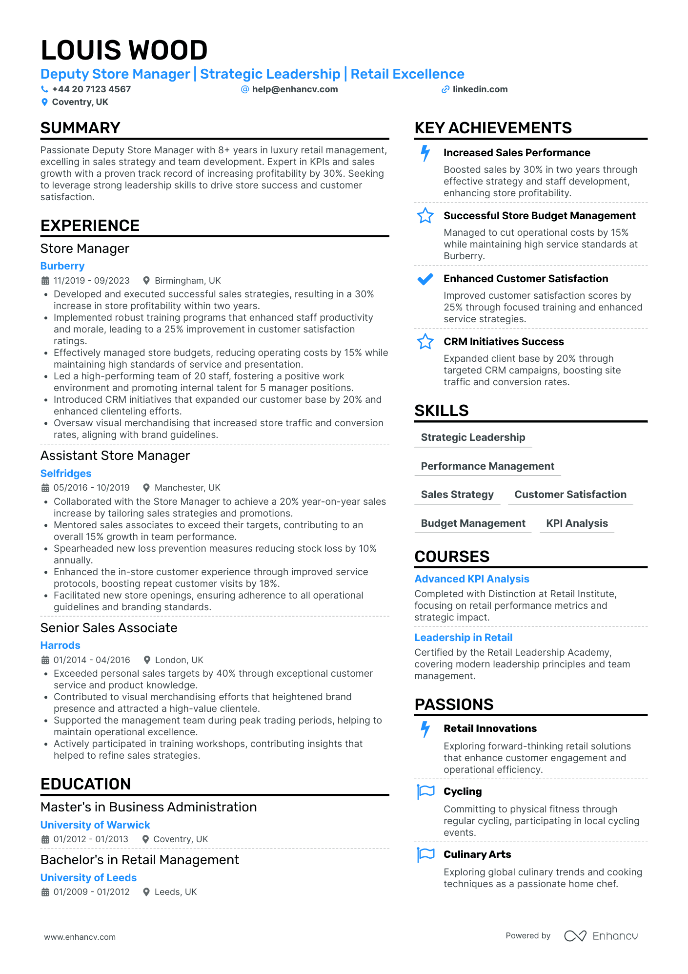 Senior Luxury Retail Store Manager