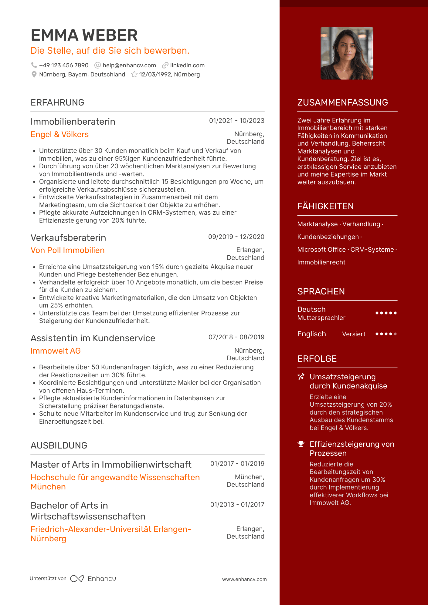 Lebenslauf als Einstiegslevel Immobilienmakler