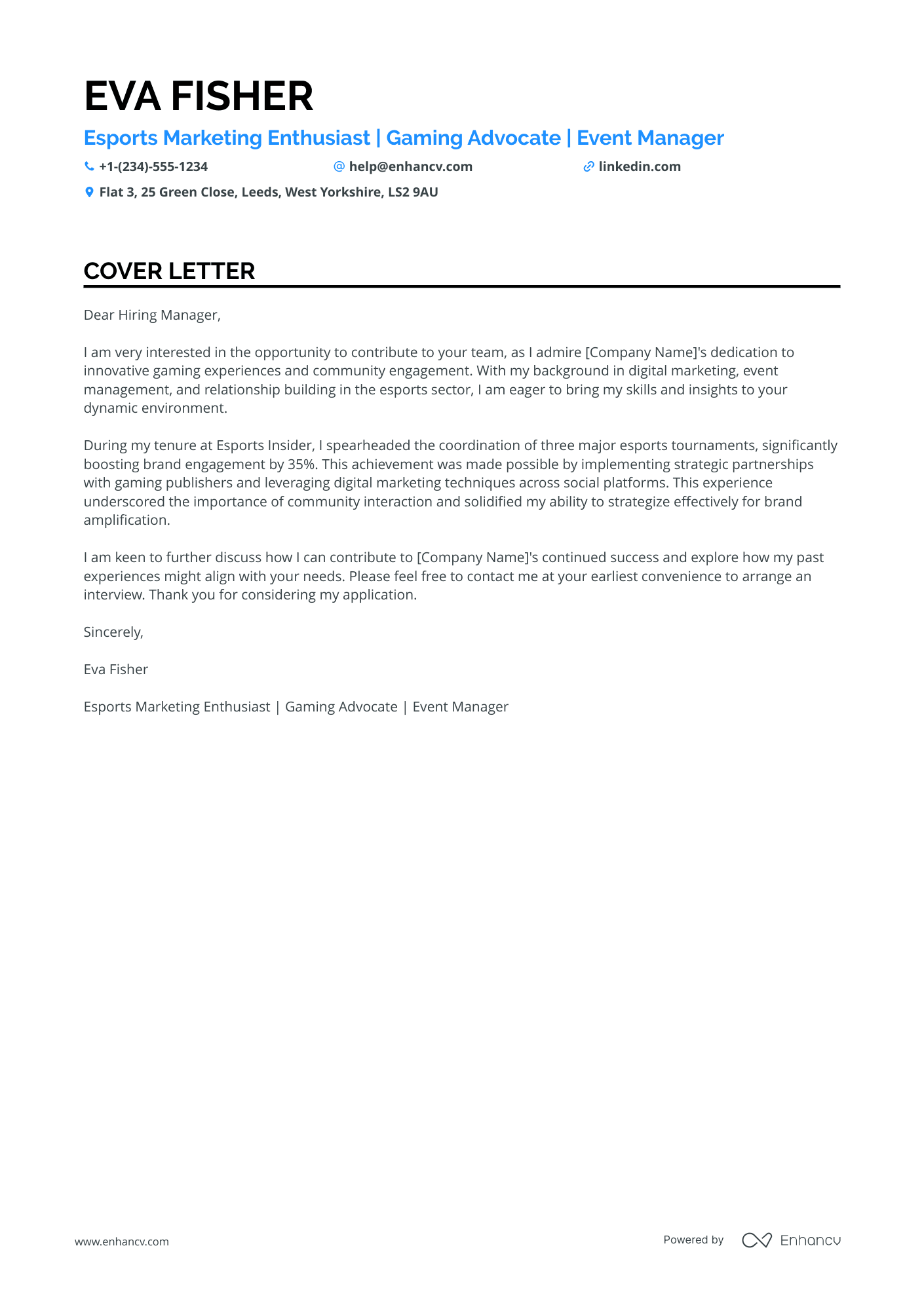 Marketing Intern for Sports Industry