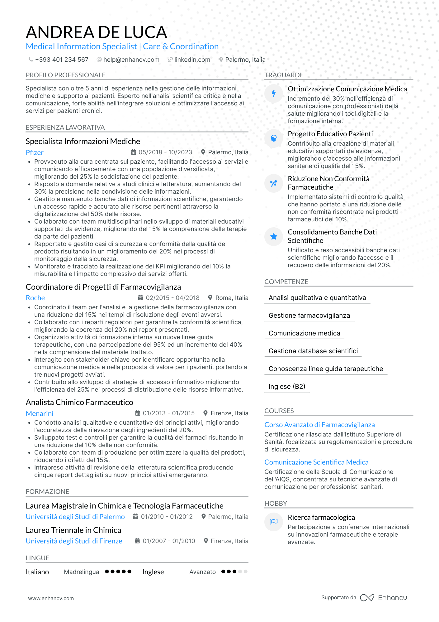 Curriculum di Farmacista Industriale