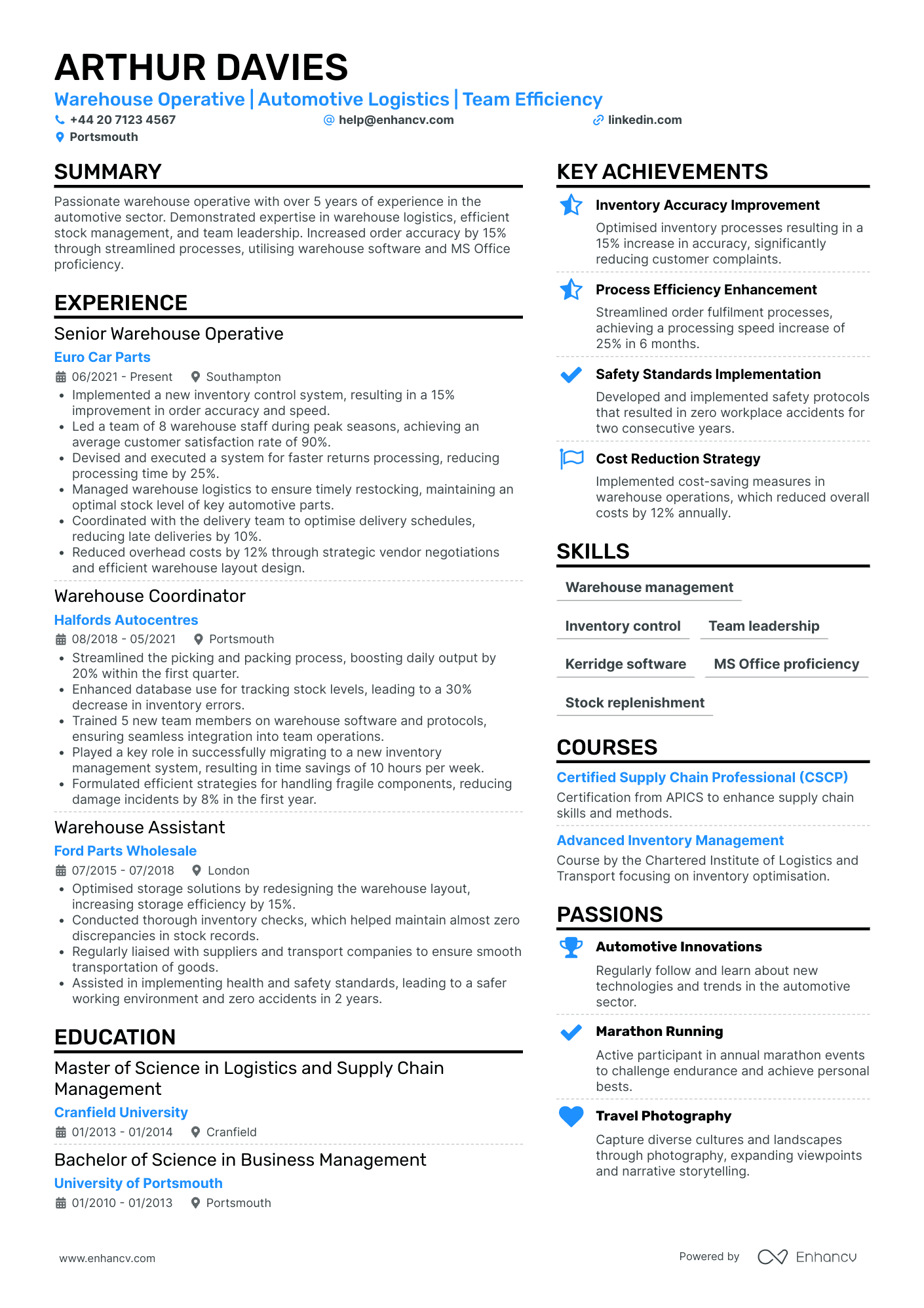 Warehouse Worker in Auto Parts
