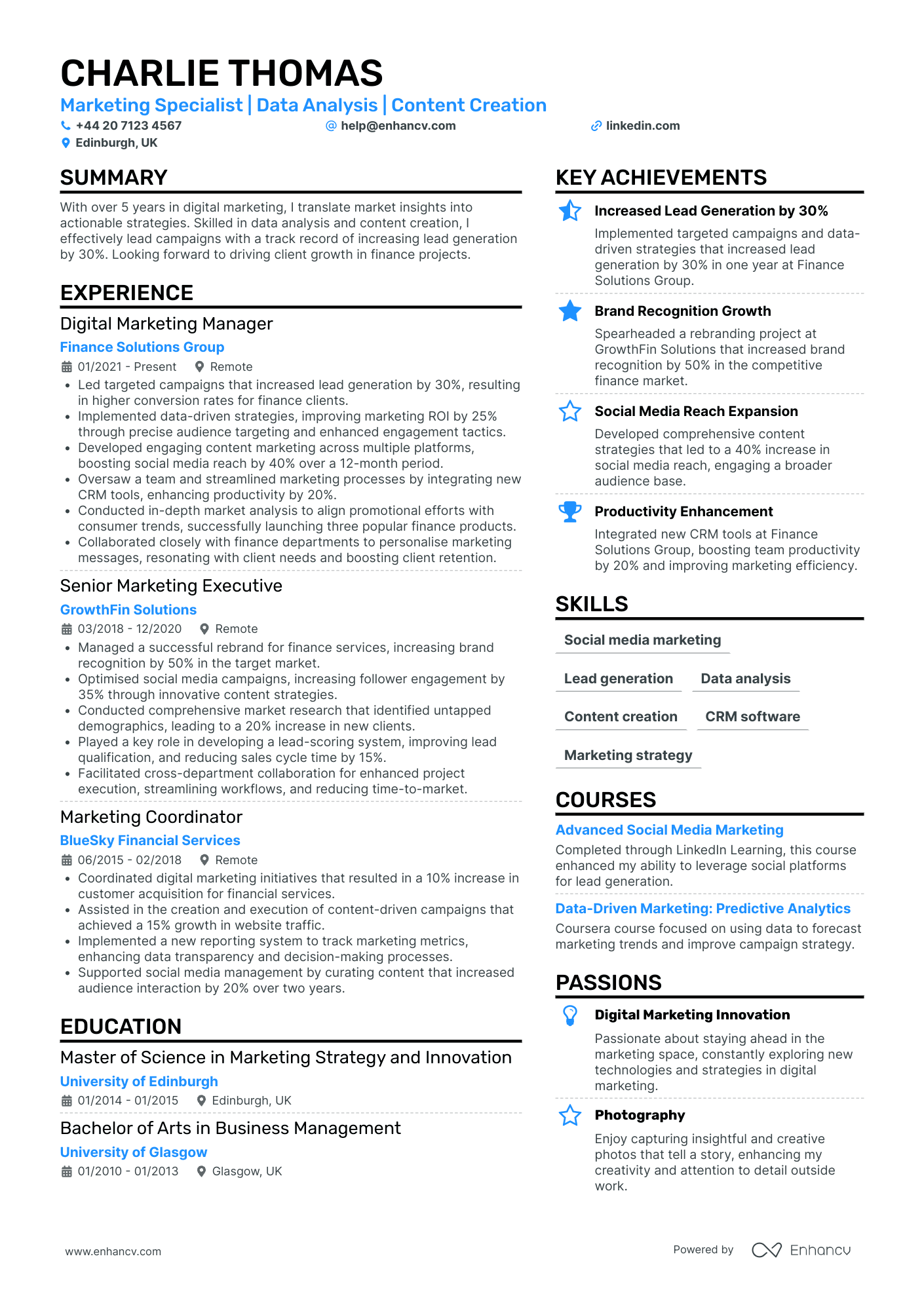 Creative Marketing Consultant in Finance