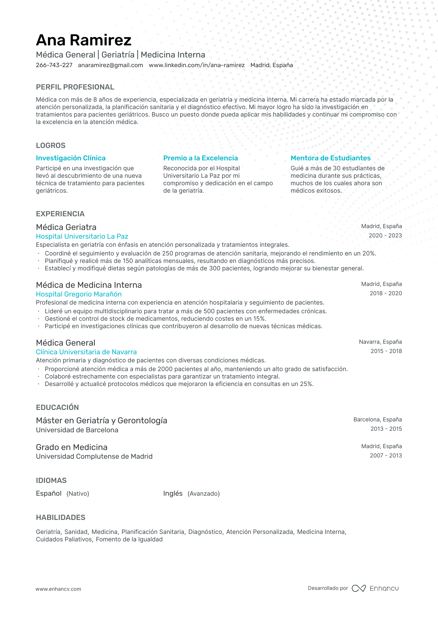 Clásico CV template