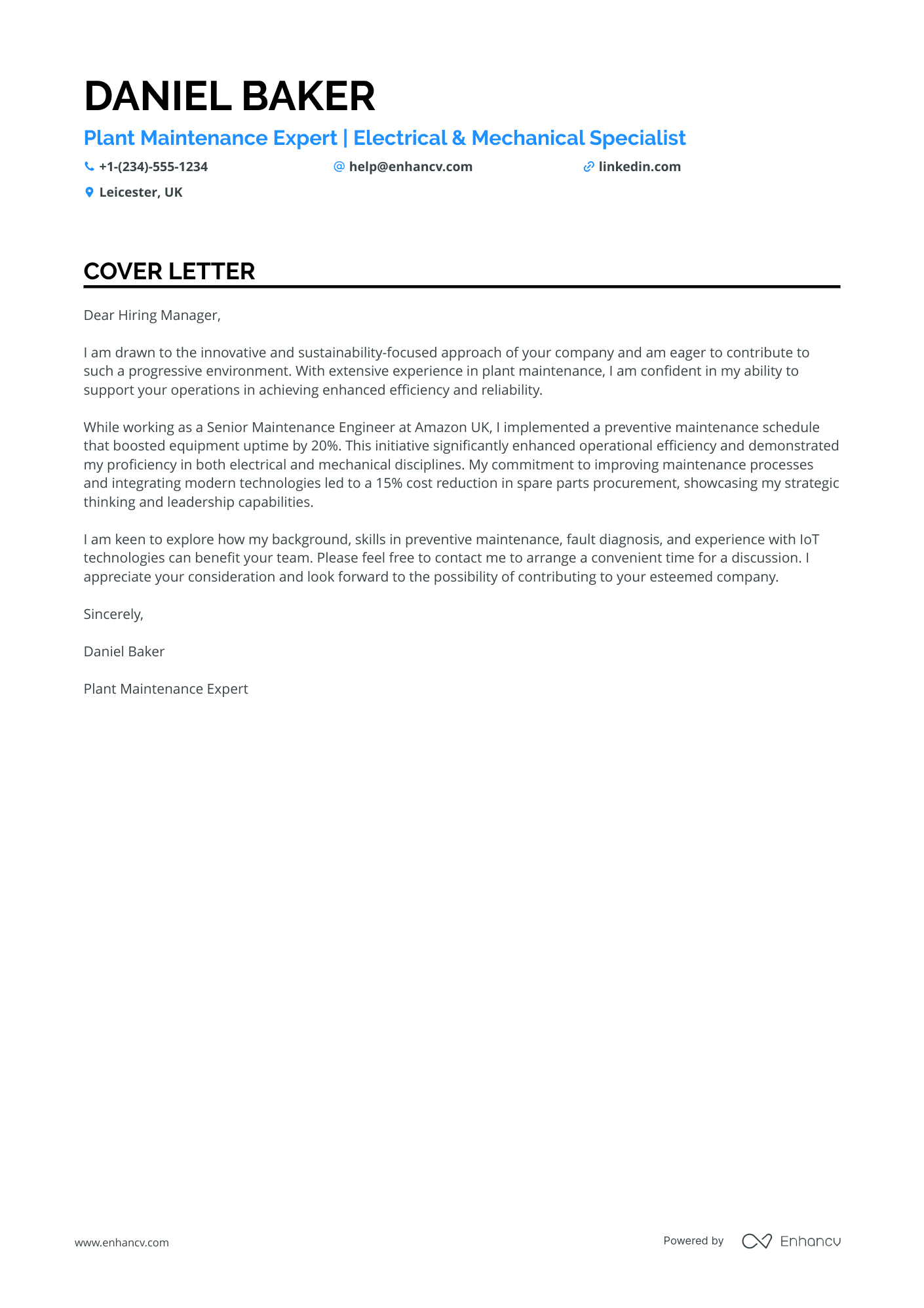 Maintenance Technician Manager