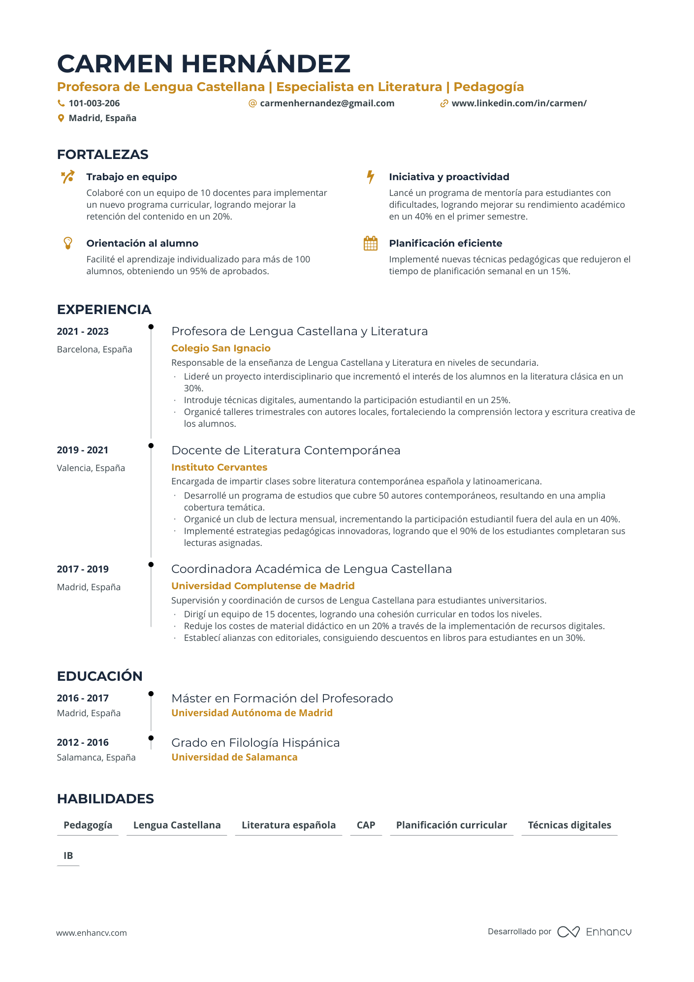 Línea de Tiempo CV template