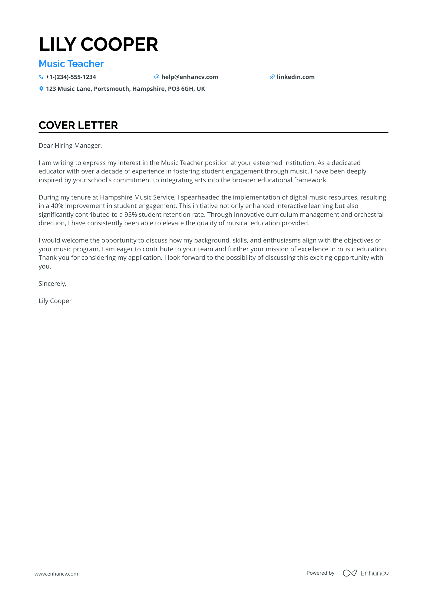 Music Teacher for Adult Education
