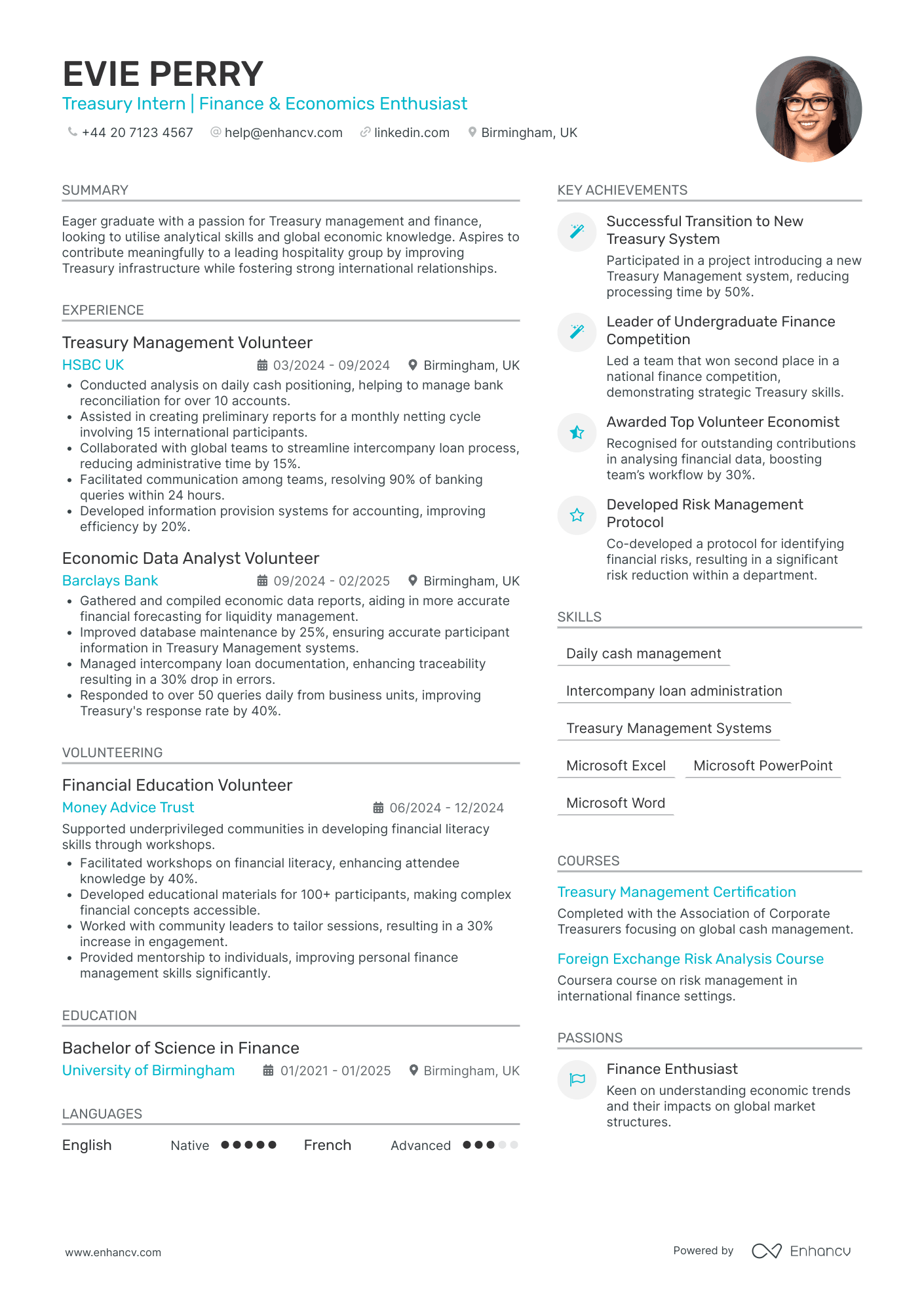 Finance Intern in Hospitality Industry