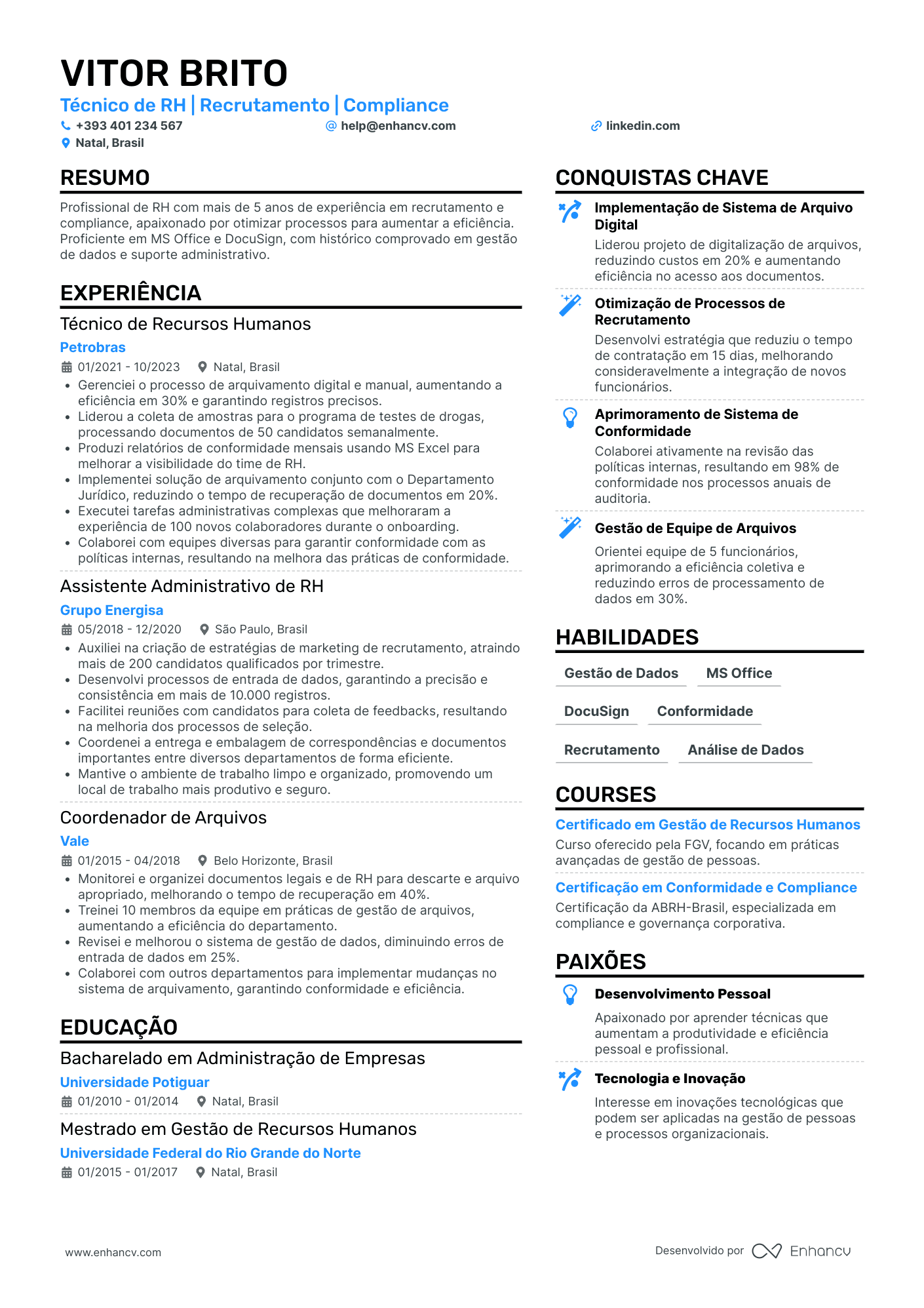 Currículo de Técnico em RH