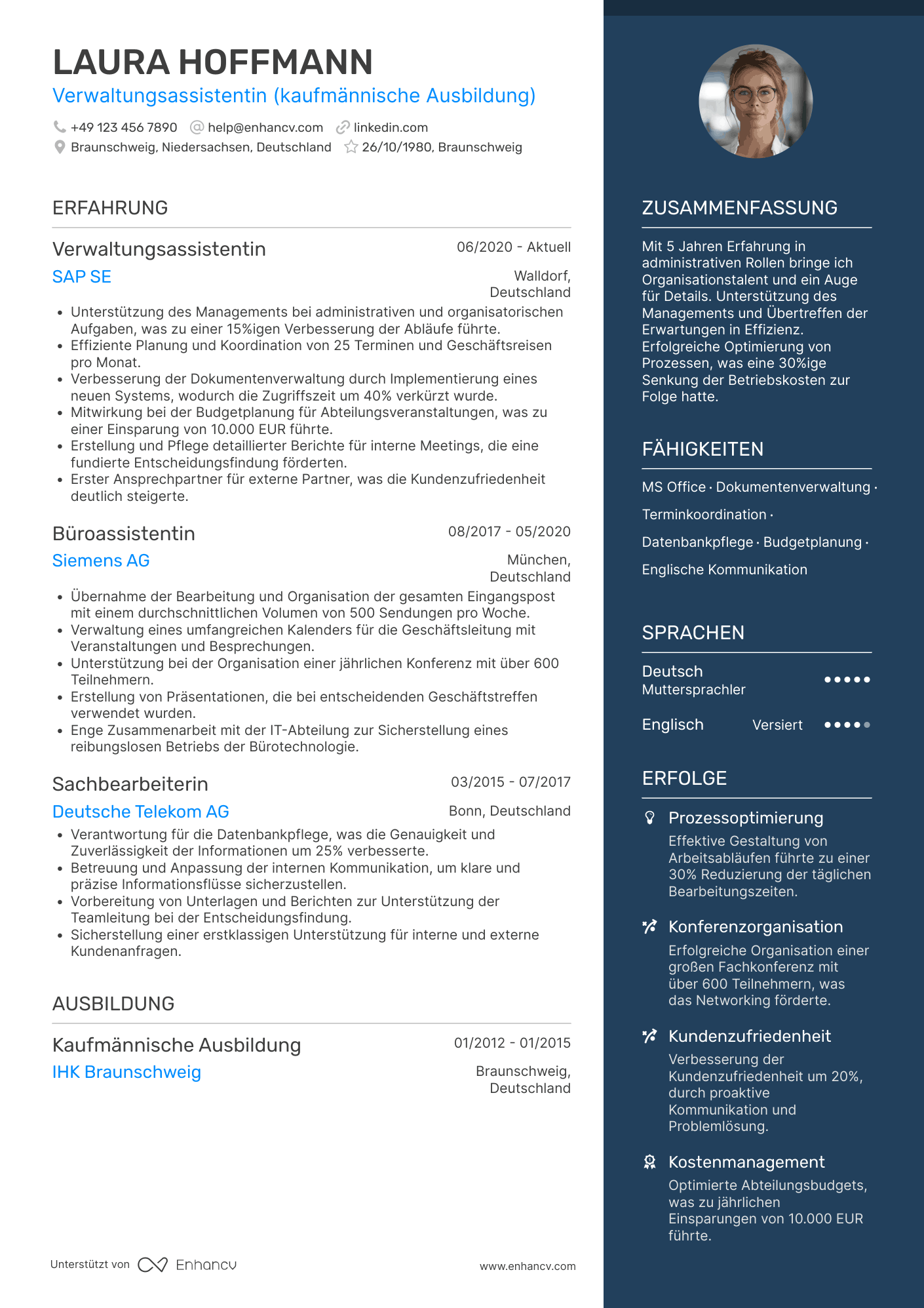 Lebenslauf in Verwaltungsassistent in der Technologiebranche Resume Example