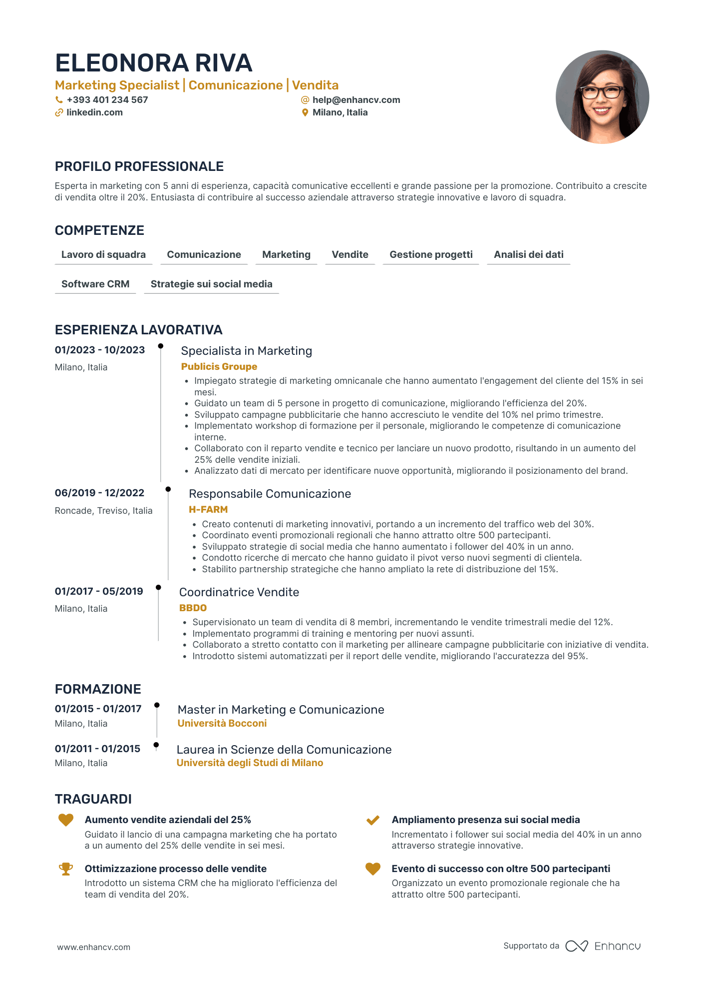 Curriculum di IKEA Senza Esperienza Resume Example