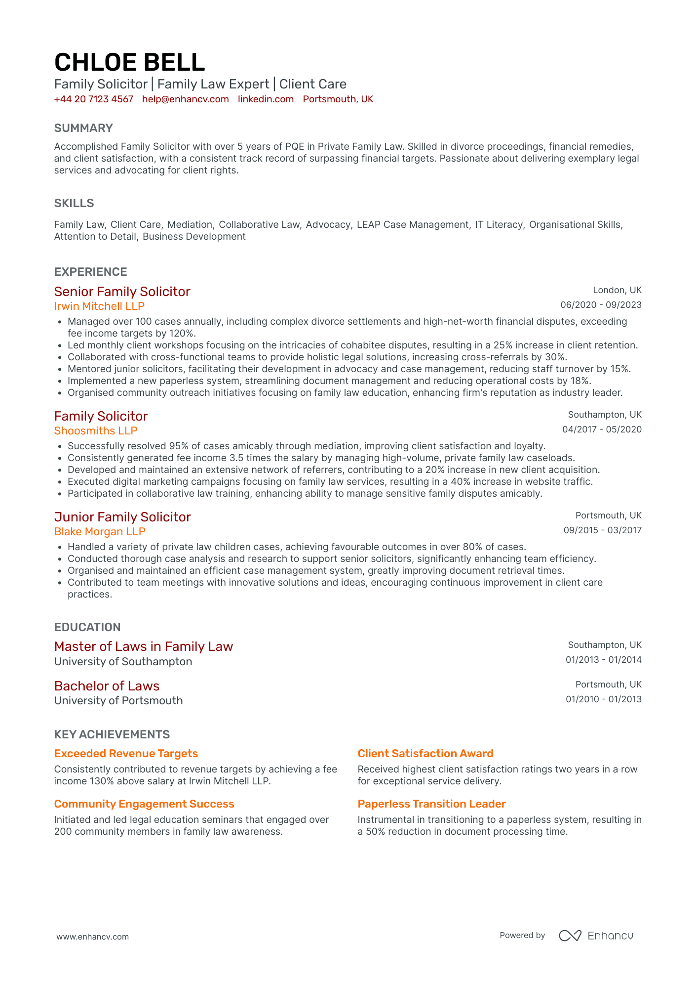 Legal Aid Solicitor Resume Example