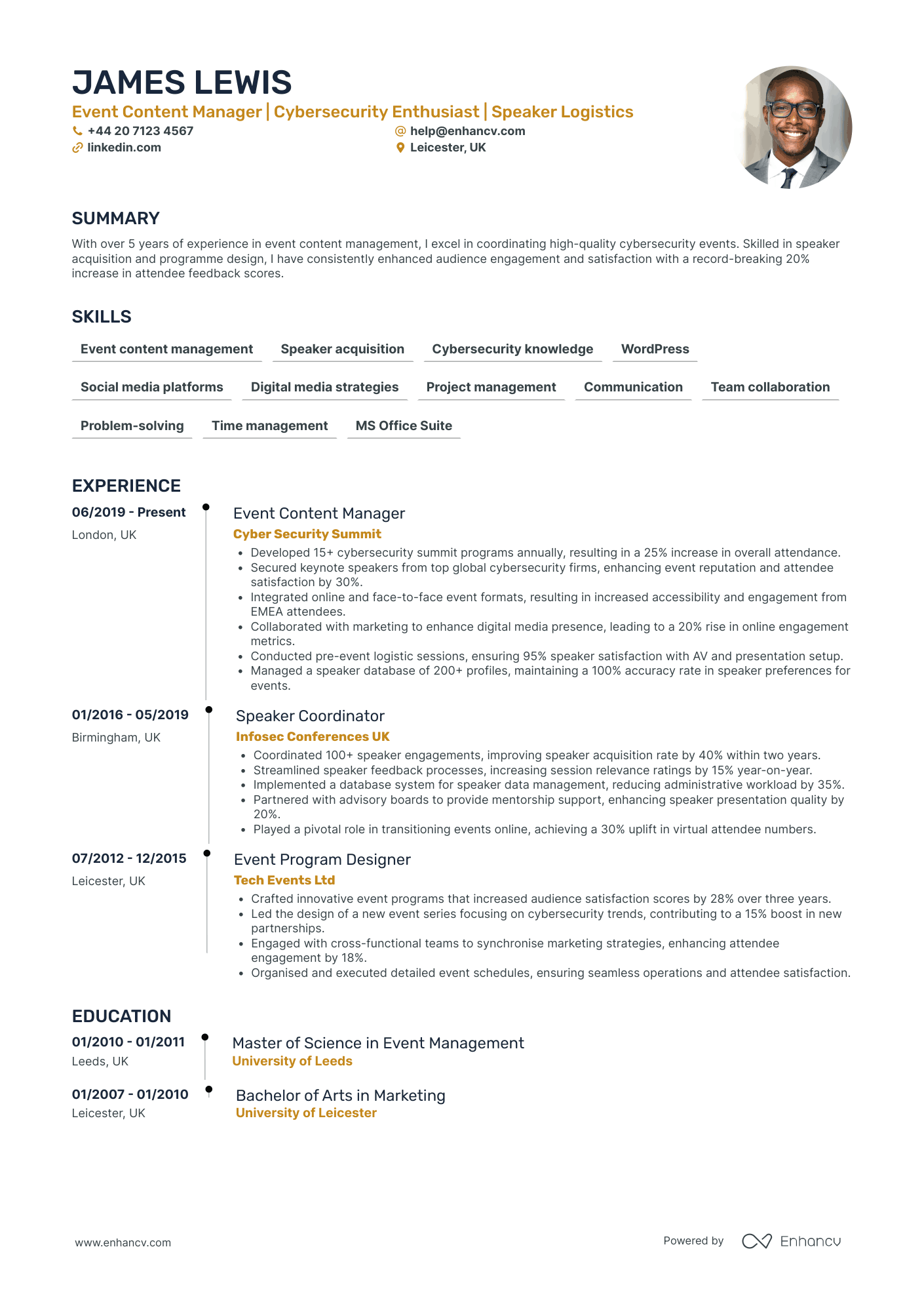 Content Operations Manager Resume Example