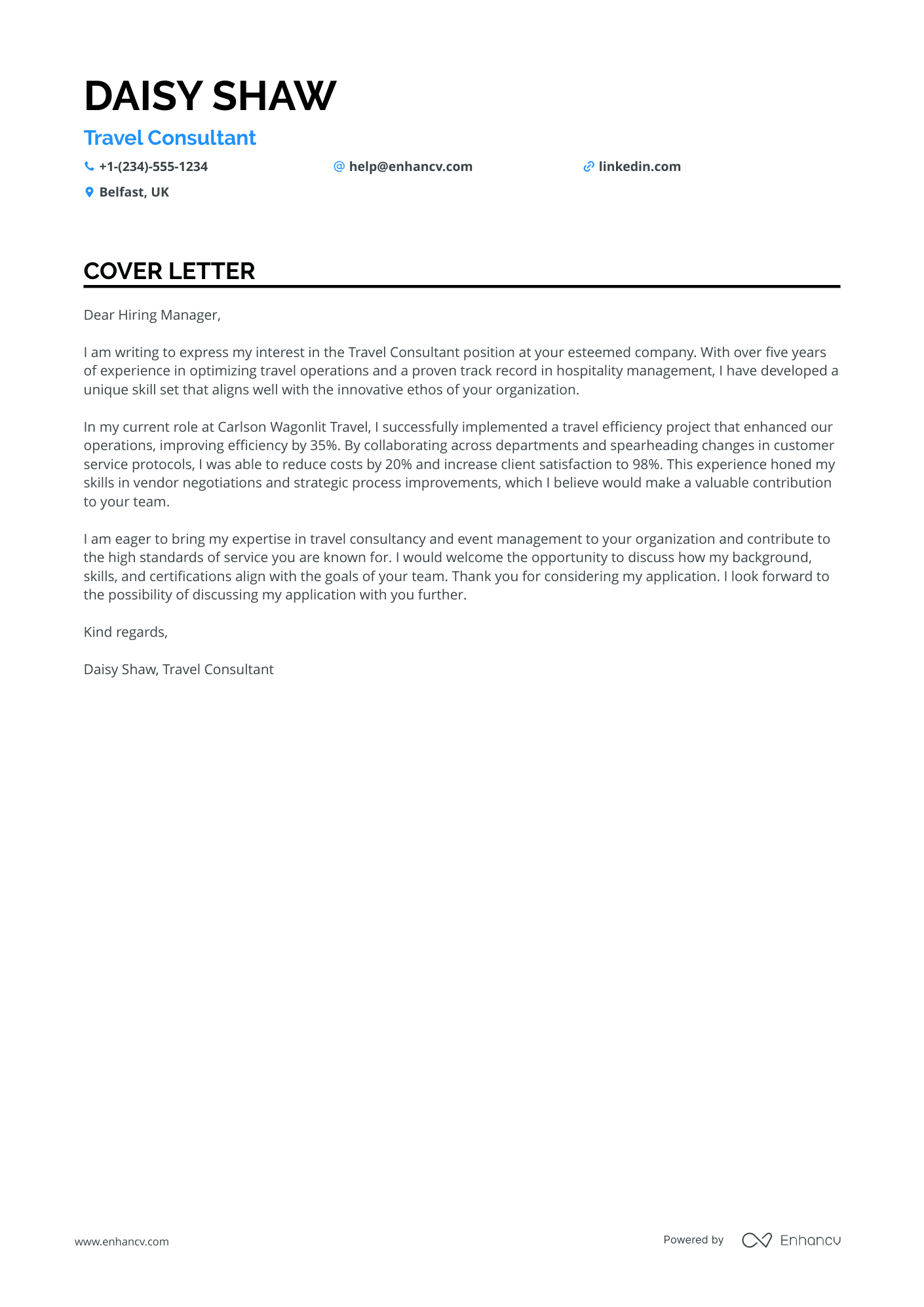 Travel Consultant for Sports Tourism Resume Example