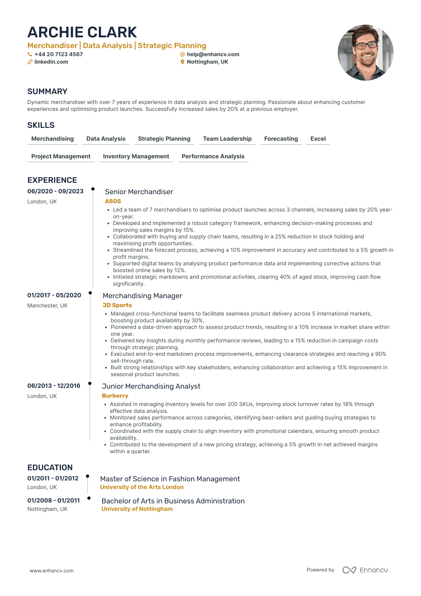 Luxury Retail Merchandiser Resume Example