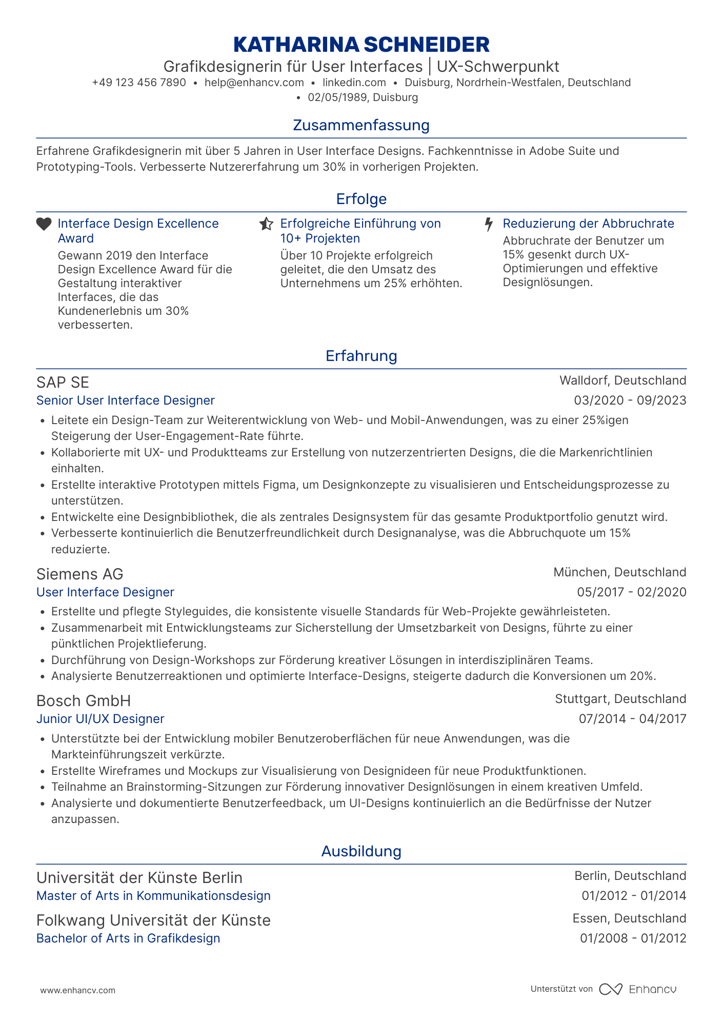 Lebenslauf als Grafikdesigner für User Interface Resume Example